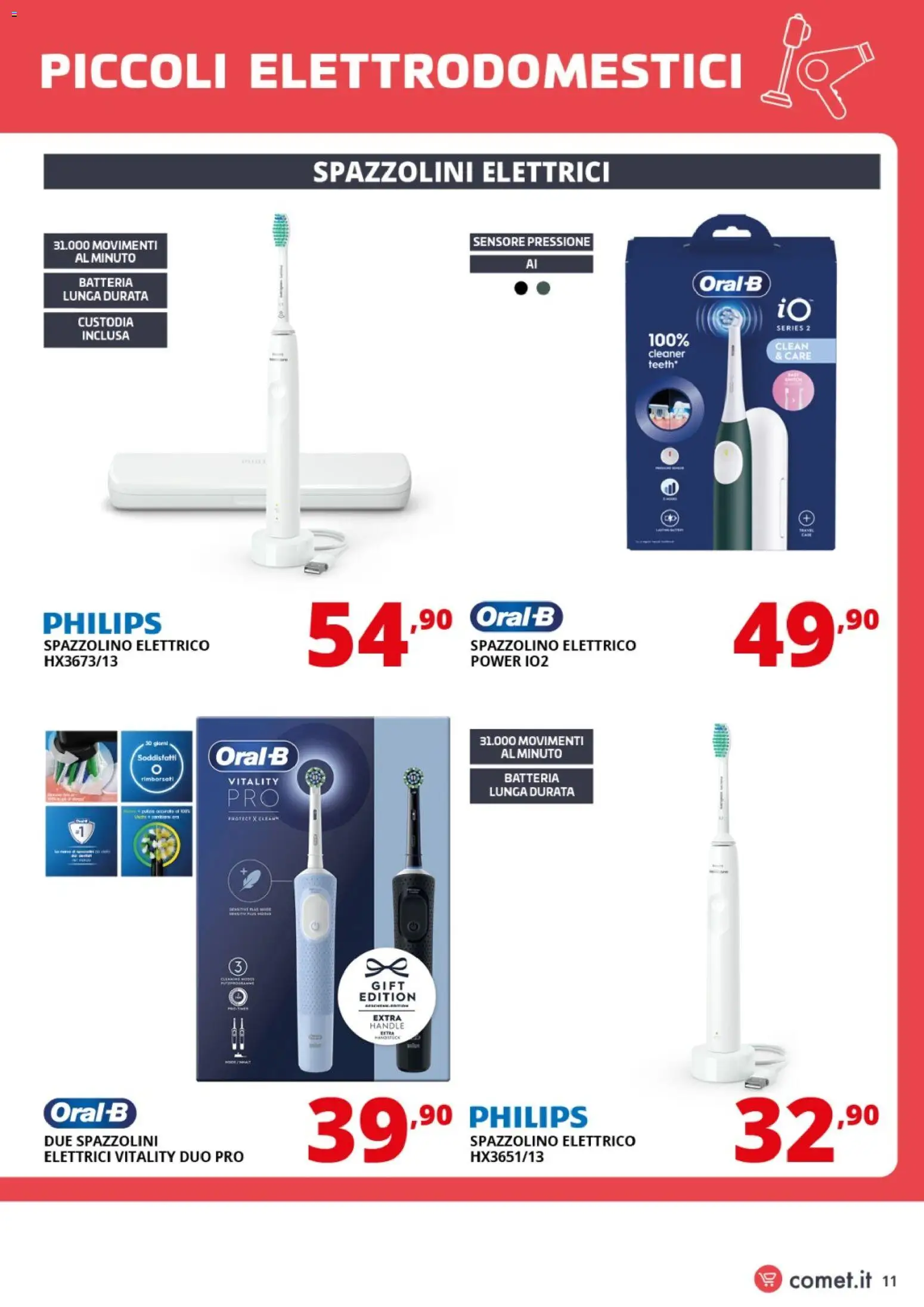 Volantino Comet del 24.04.2026 | Pagina: 11 | Prodotti: Spazzolino, Spazzolino elettrico, Batteria