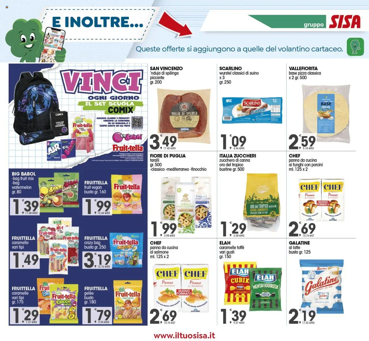 Volantino SISA del 12.09.2025 | Pagina: 13 | Prodotti: Pizza, Salmone, Zucchero, Taralli