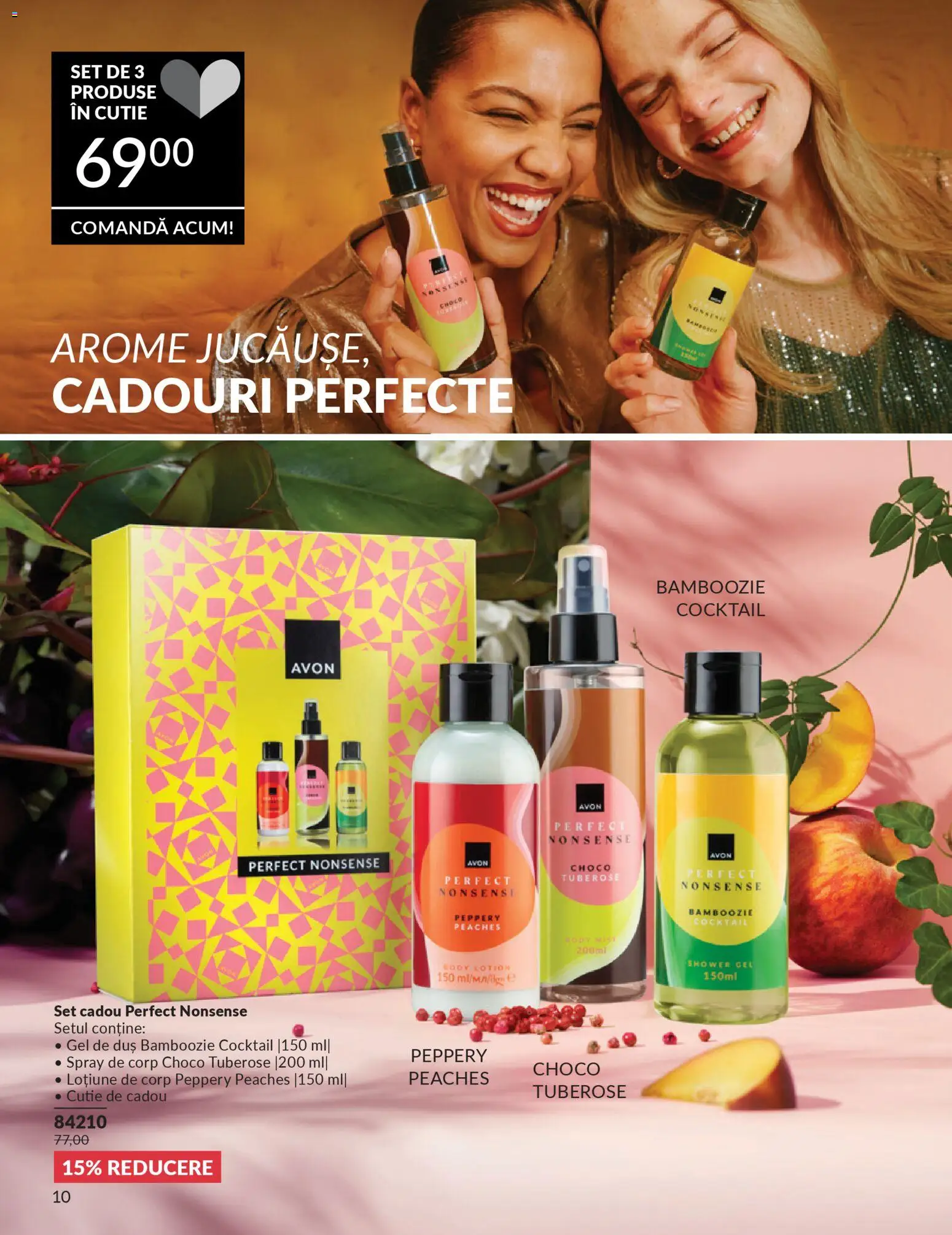 Noul catalog Avon – valabil de la 01.02.2026 | Pagină: 10 | Produse: Body, Cutie, Gel de duș, Cocktail