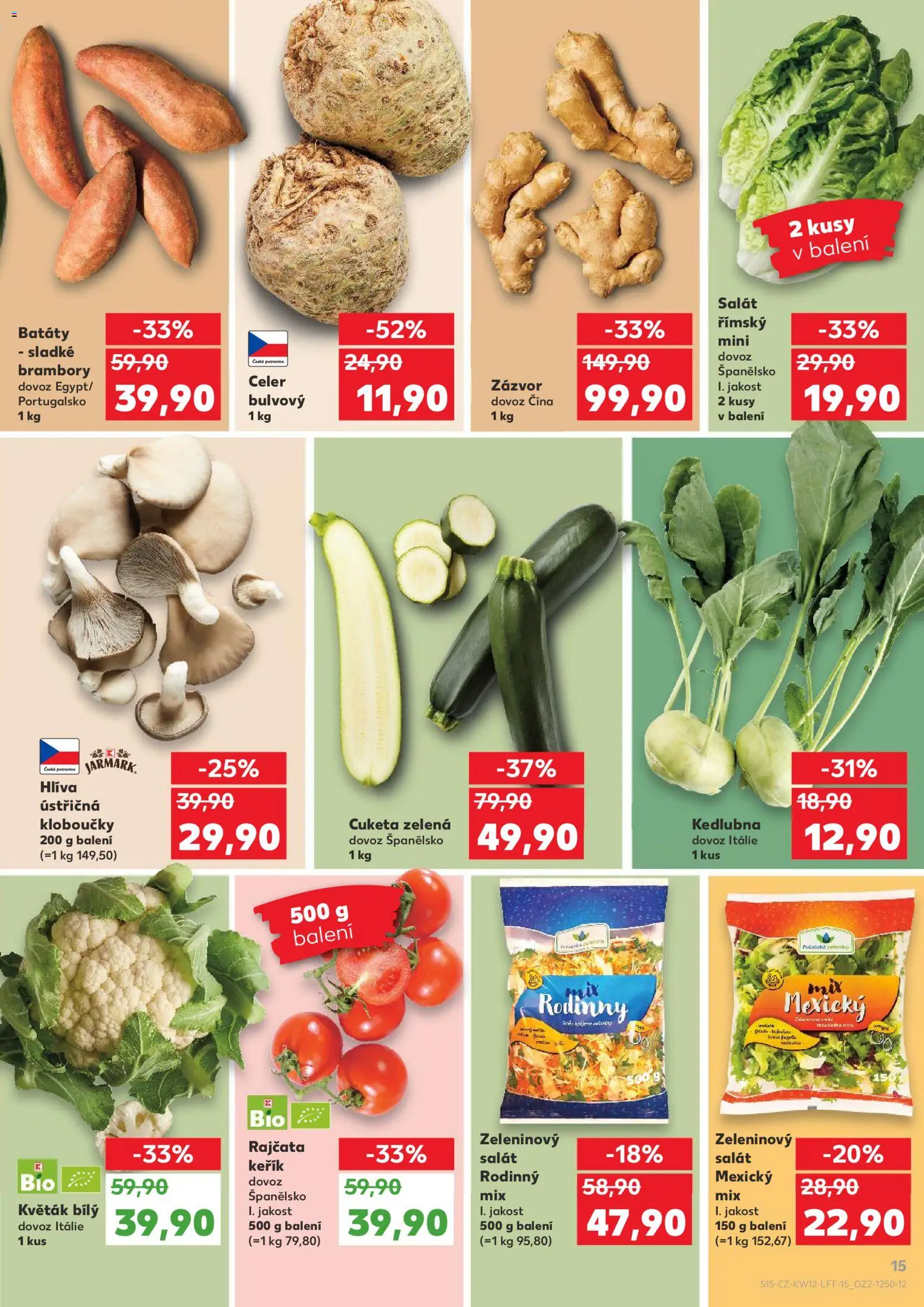 Kaufland leták - Kolín od 18.03.2026 | Strana: 15 | Produkty: Cuketa, Zázvor, Celer, Kedlubna