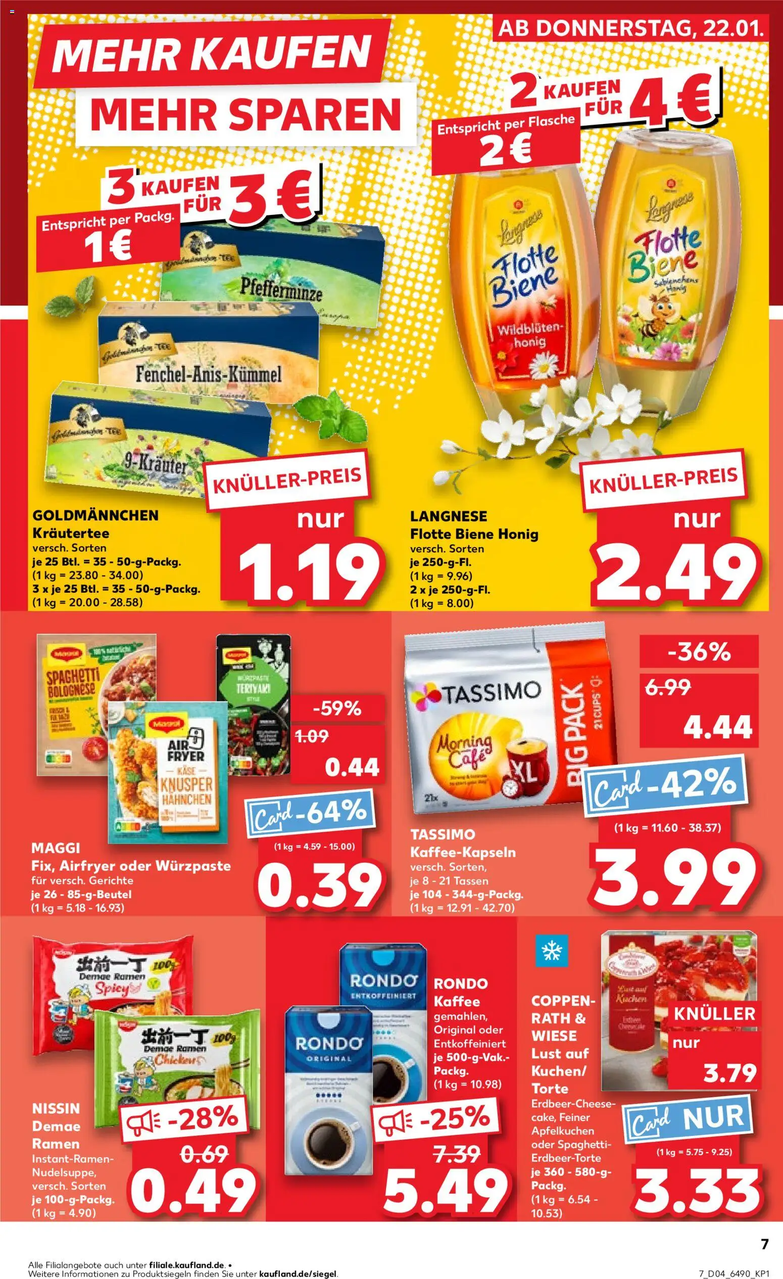 Kaufland prospekt Berlin	 – gültig ab 22.01.2026 | Seite: 7 | Produkte: Maggi, Käse, Kaffee, Tassimo