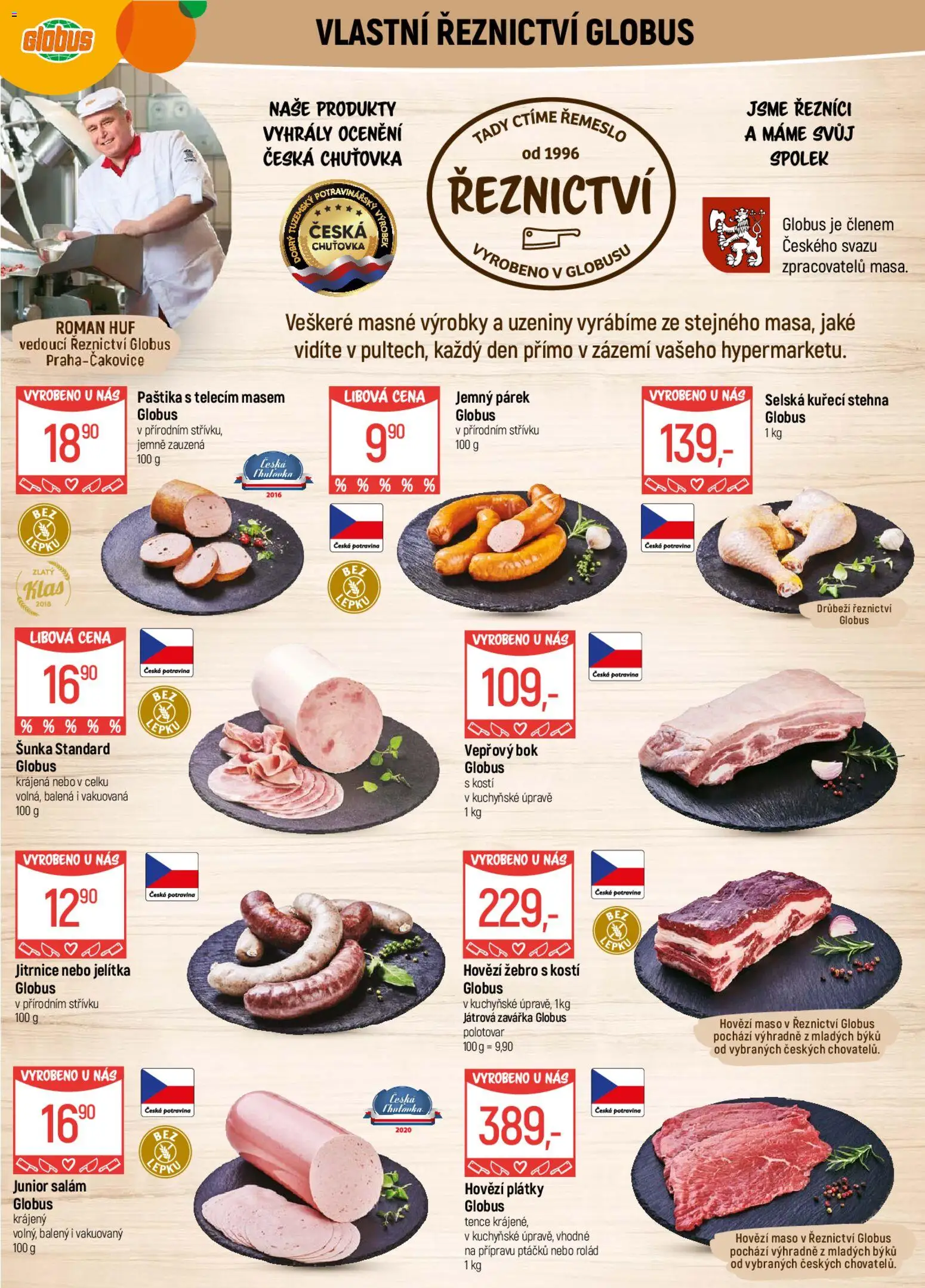 Globus leták od 07.01.2026 | Strana: 7 | Produkty: Salám, Vepřový bok, Kuřecí stehna, Paštika