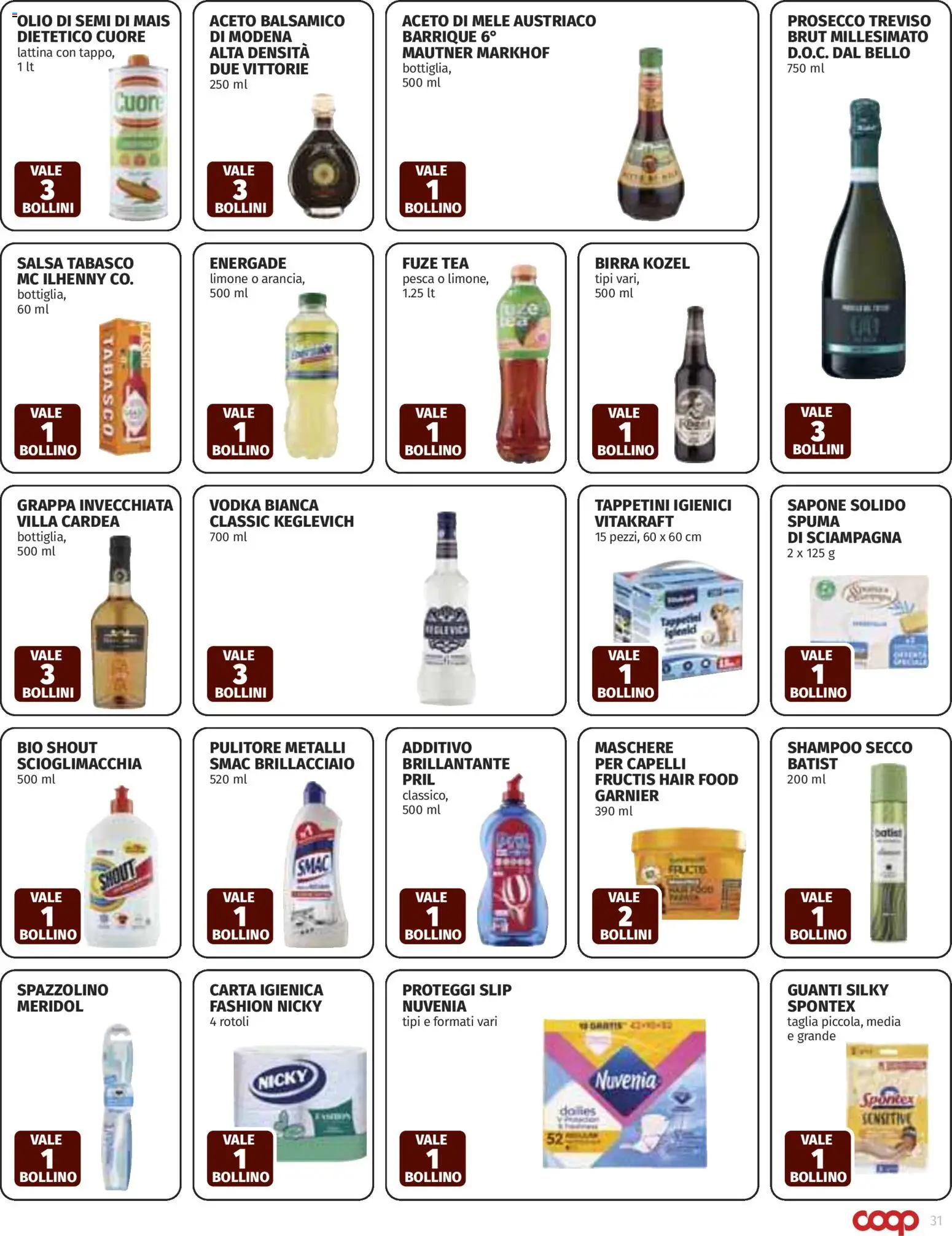 Volantino COOP del 12.03.2026 | Pagina: 31 | Prodotti: Prosecco, Limone, Olio, Mais