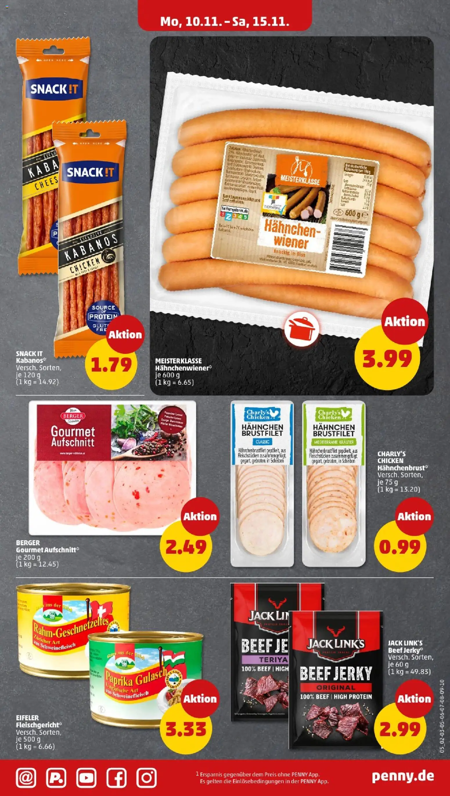 Penny - Niedersachsen – gültig ab 10.11.2025 | Seite: 5 | Produkte: Hahnchen, Milch, Gulasch, Schweinefleisch