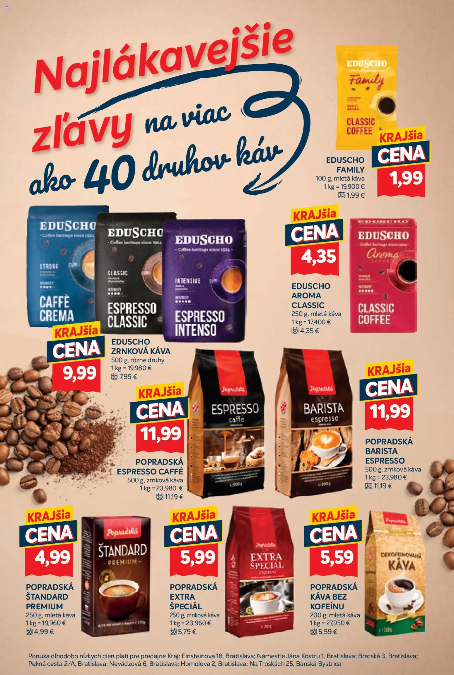Nové Kraj akcie – leták je platný od 16.04.2026 | Strana: 15 | Produkty: Káva, Barista, Zrnková káva