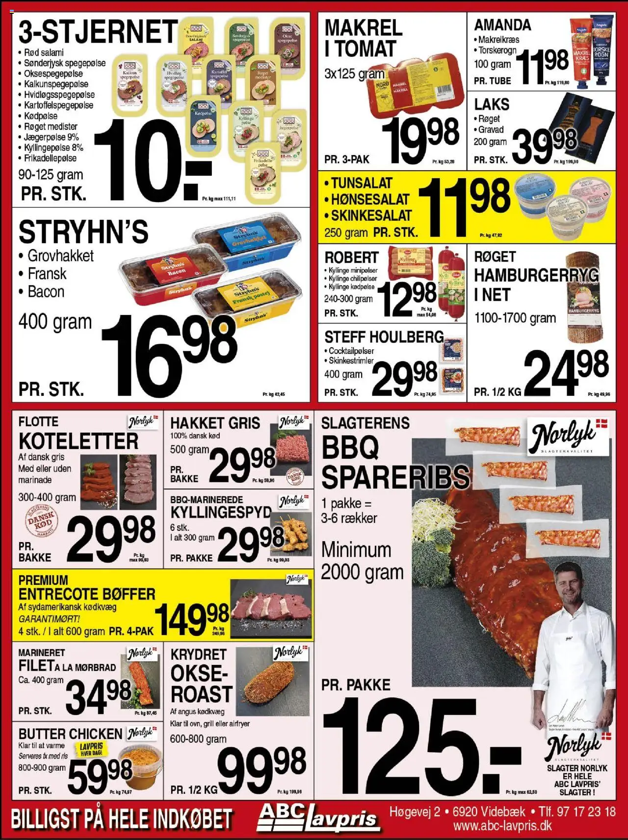 Abc Lavpris Tilbudsavis gyldig fra 06.08.2025 | Side: 3 | Produkter: Cocktailpølser, Spegepølse, Entrecote, Skinkesalat