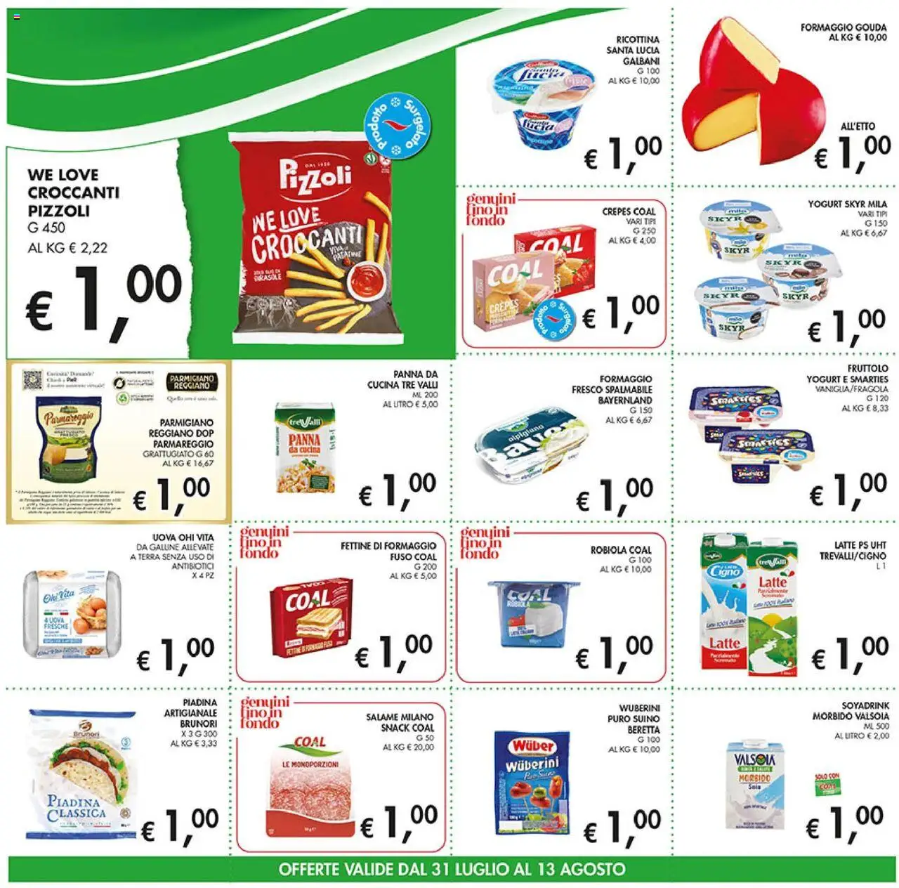 Volantino Coal del 31.07.2025 | Pagina: 2 | Prodotti: Yogurt, Uova, Latte, Piadina