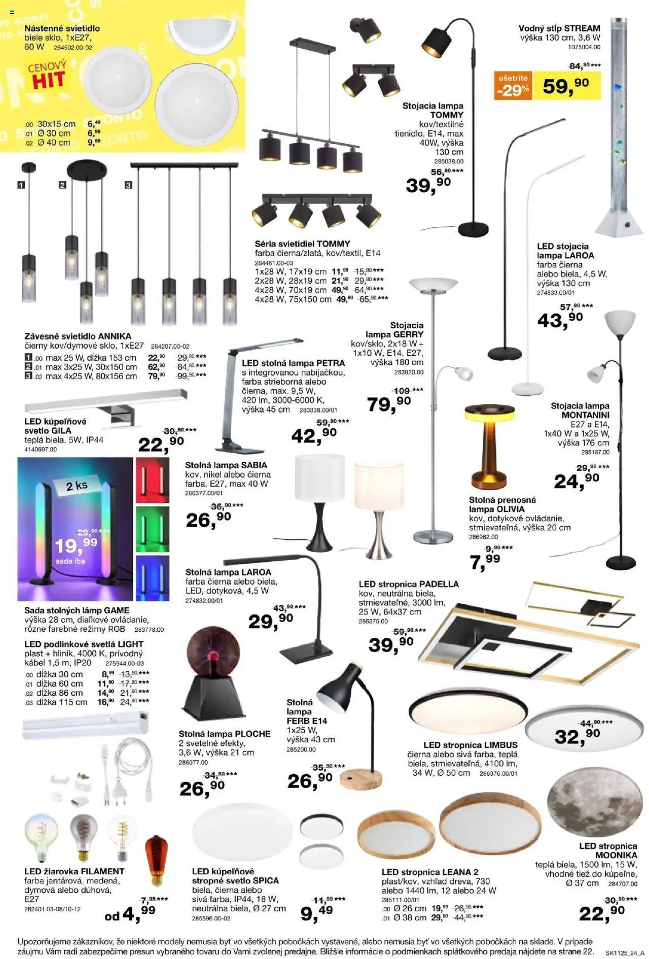 Sconto nábytok leták │ platný od 27.08.2025 | Strana: 24 | Produkty: Lampa, Závesné svietidlo, Nástenné svietidlo, Žiarovka