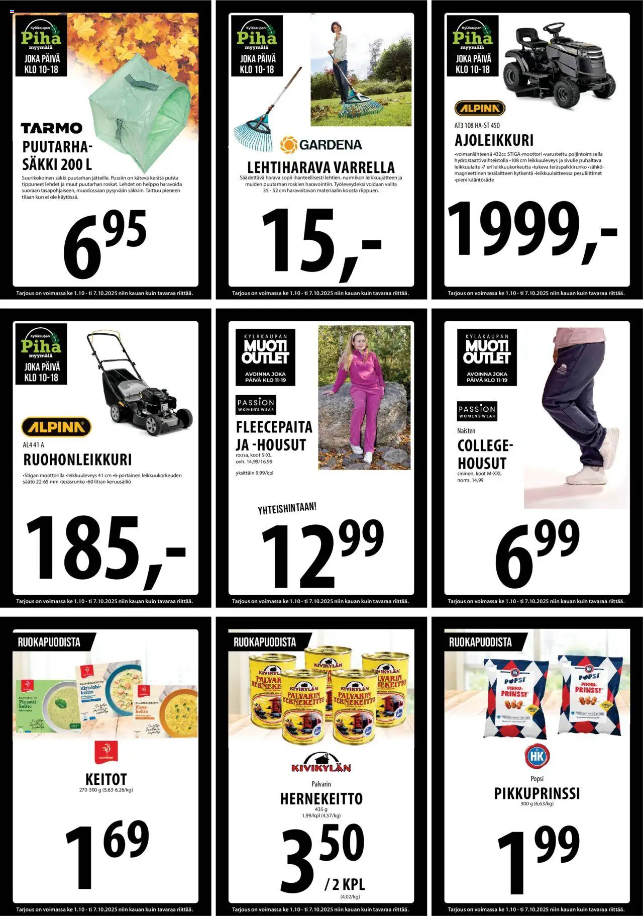 Tuuri tarjoukset – voimassa 01.10.2025 alkaen | Sivu: 20 | Tuotteet: Ruohonleikkuri, Kana, Pinaatti, Harava