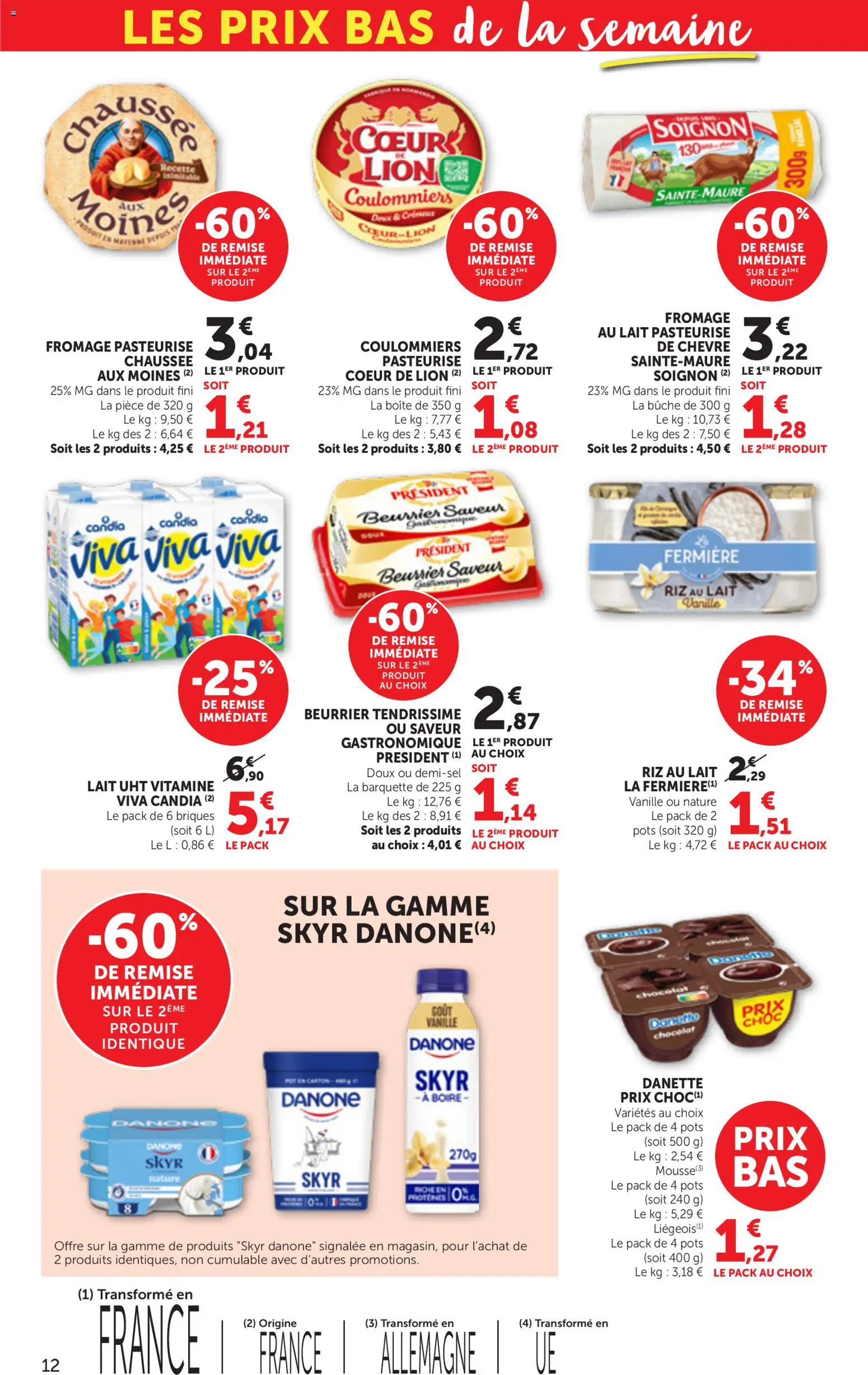 {H1} | Page: 12 | Produits: Briques, Lait, Riz, Skyr