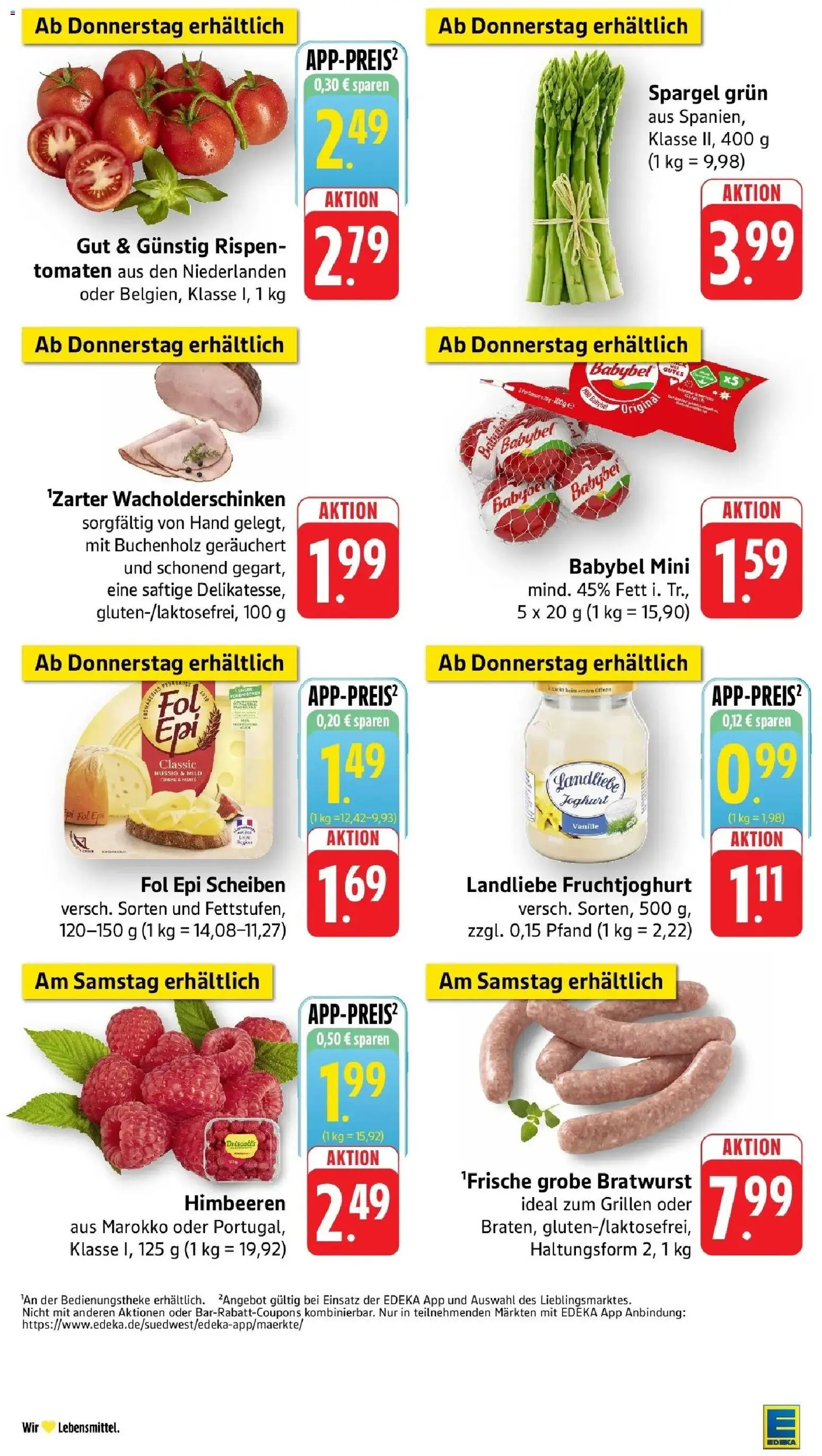 E center Prospekt Offenburg	 – gültig ab 05.04.2026 | Seite: 44 | Produkte: Himbeeren, Bratwurst, Fruchtjoghurt, Babybel