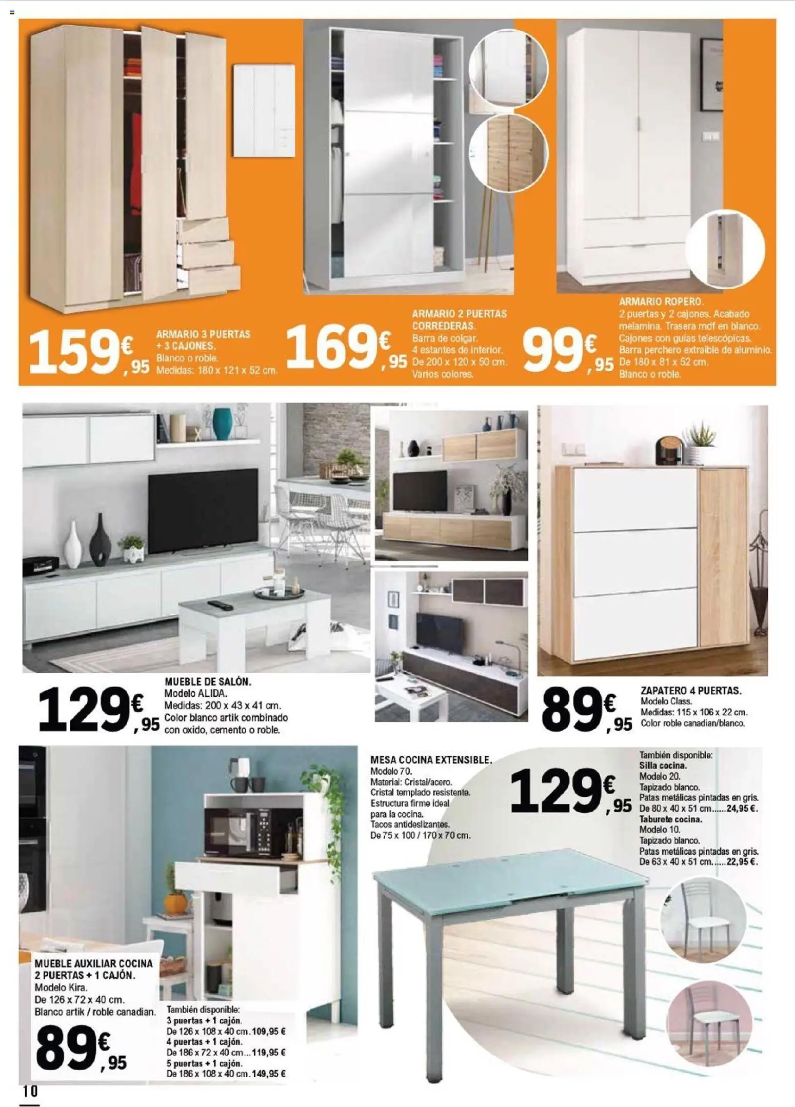 E.Leclerc folleto Salamanca │ válido desde el 04.03.2026 | Página: 10 | Productos: Perchero, Zapatero, Silla, Armario