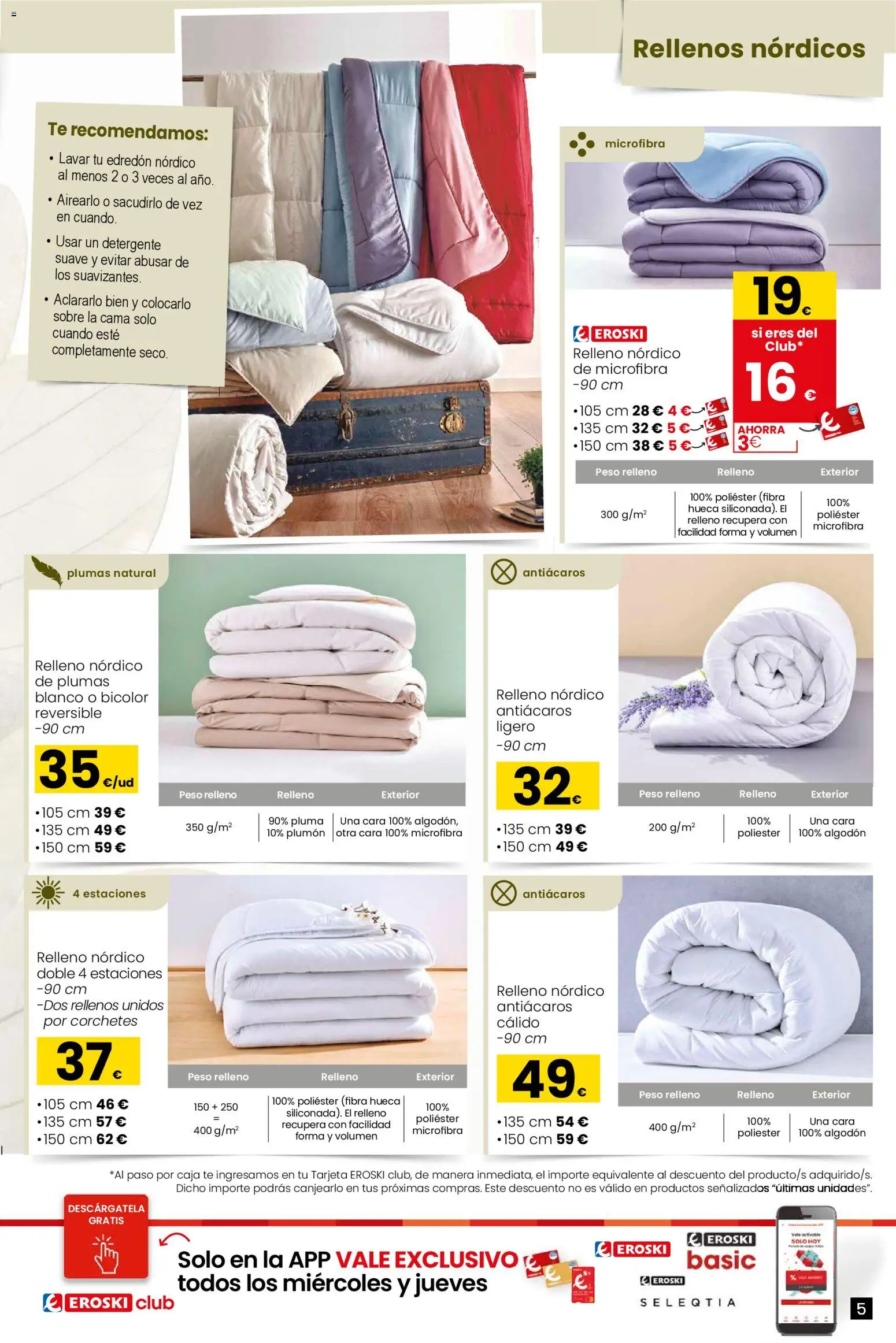 Eroski - Qué a gusto │ válido desde el 07.01.2026 | Página: 5 | Productos: Edredón, Detergente, Té, Peso