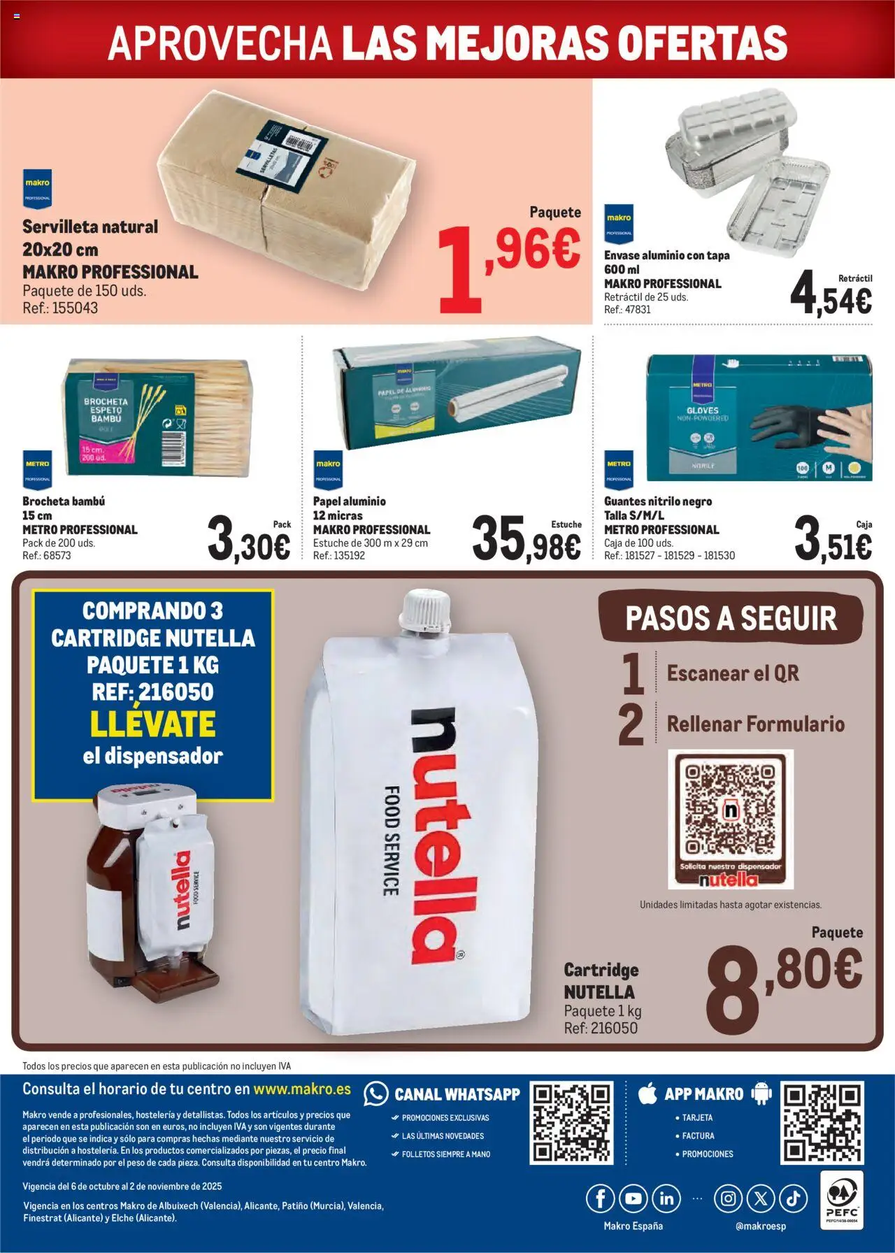 Makro - Ofertas Levante │ válido desde el 06.10.2025 | Página: 7 | Productos: Guantes, Dispensador, Peso, Caja