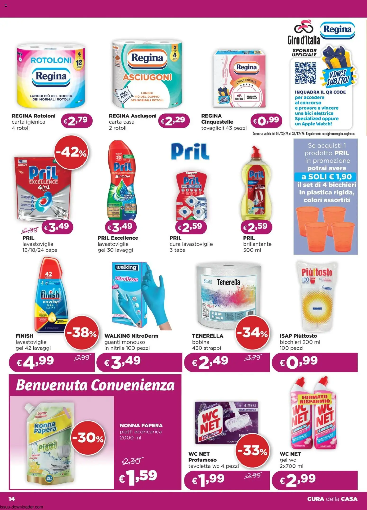 Volantino La Saponeria del 29.04.2026 | Pagina: 14 | Prodotti: Candeggina, Lavastoviglie, Bici elettrica, Apple Watch