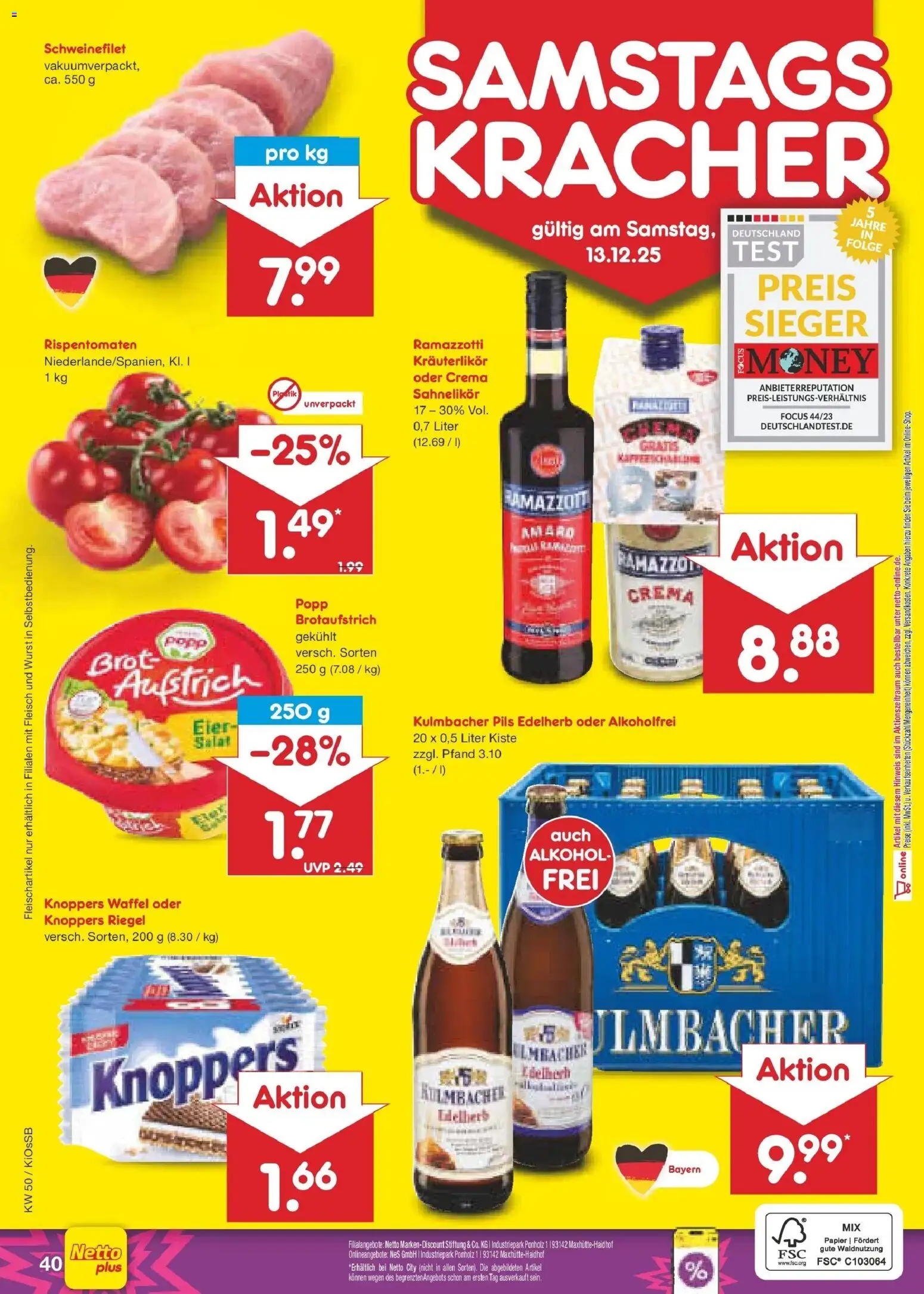 Netto Marken-Discount - Netto: Wochenangebote – gültig ab 07.12.2025 | Seite: 48 | Produkte: Eier, Knoppers, Fleisch, Ramazzotti