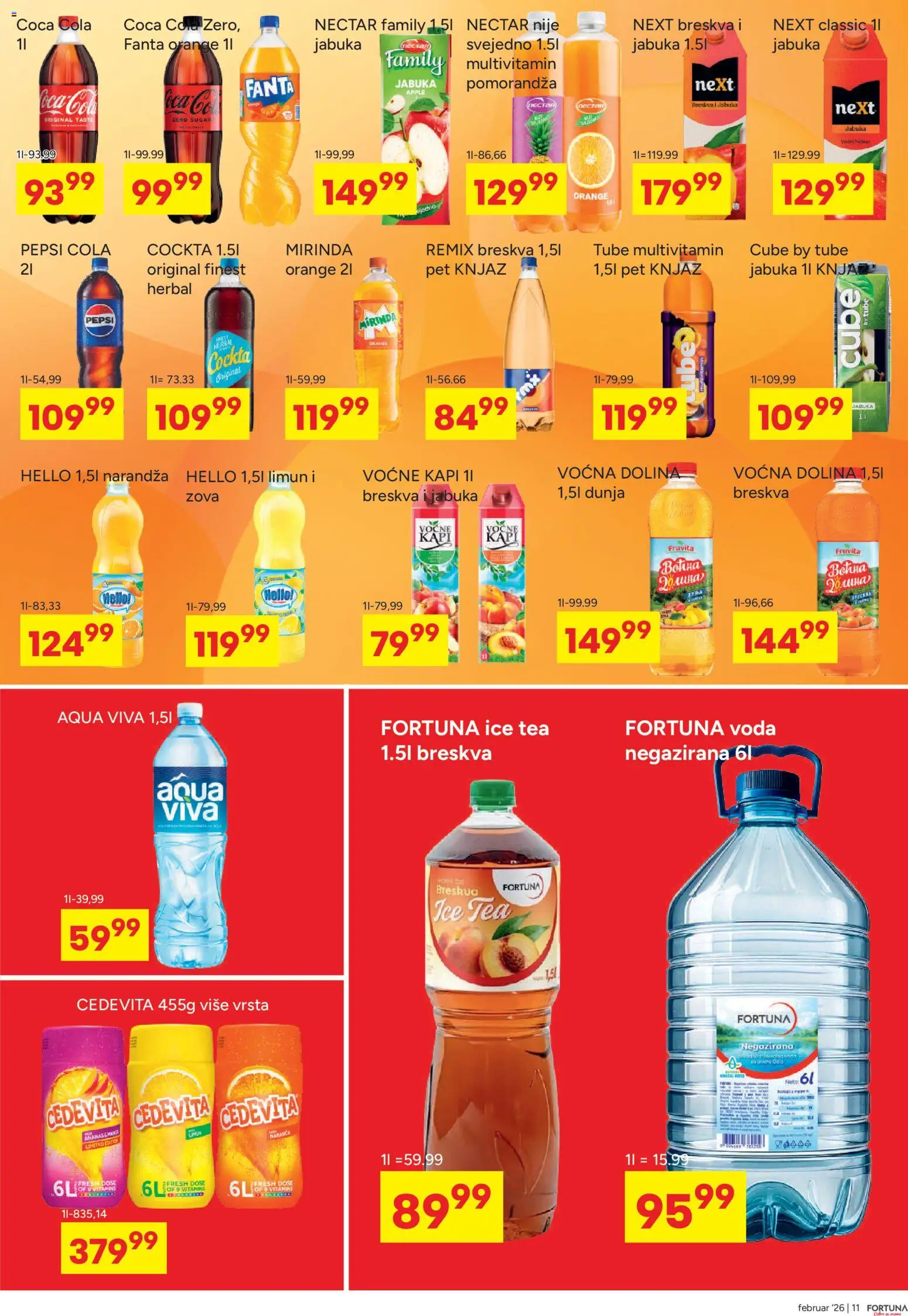 Fortuna Market katalog - važi od 10.02.2026 | Strana: 11 | Proizvode: Pomorandza, Limun, Breskva, Pepsi