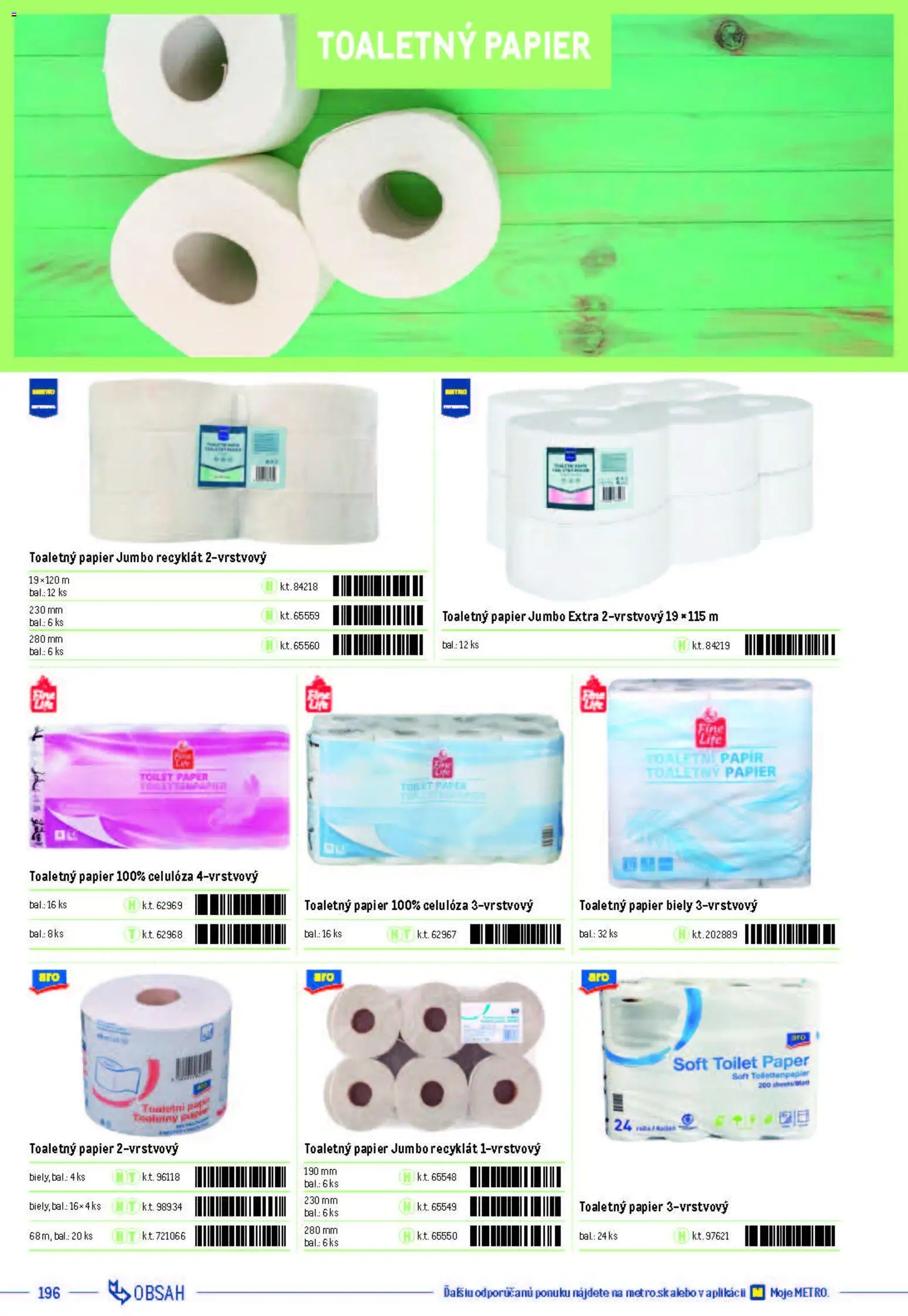 Nové Metro akcie – leták je platný od 05.12.2025 | Strana: 196 | Produkty: Toaletný papier