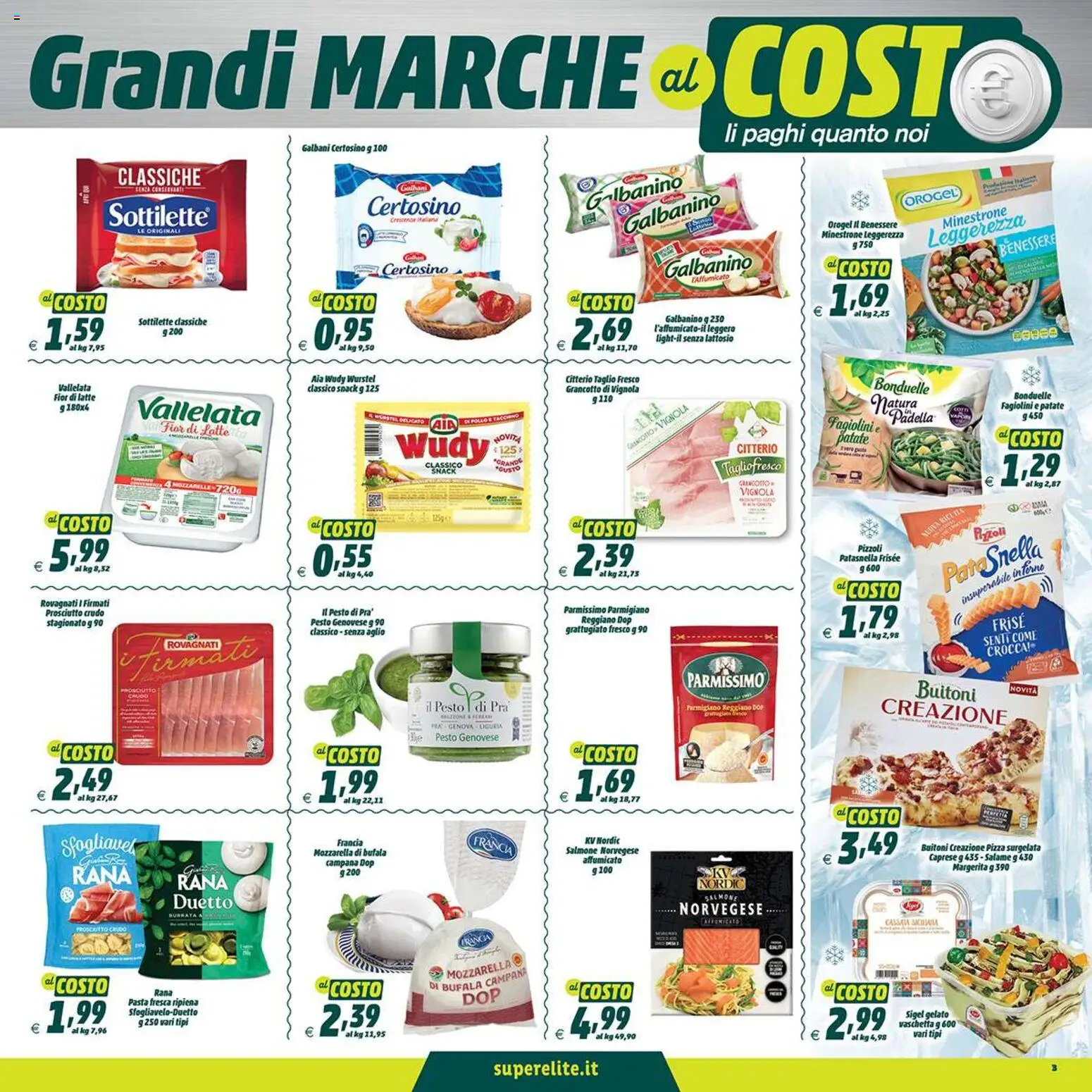 Volantino Elite Supermercati del 28.11.2025 | Pagina: 3 | Prodotti: Prosciutto Crudo, Pollo, Aglio, Padella