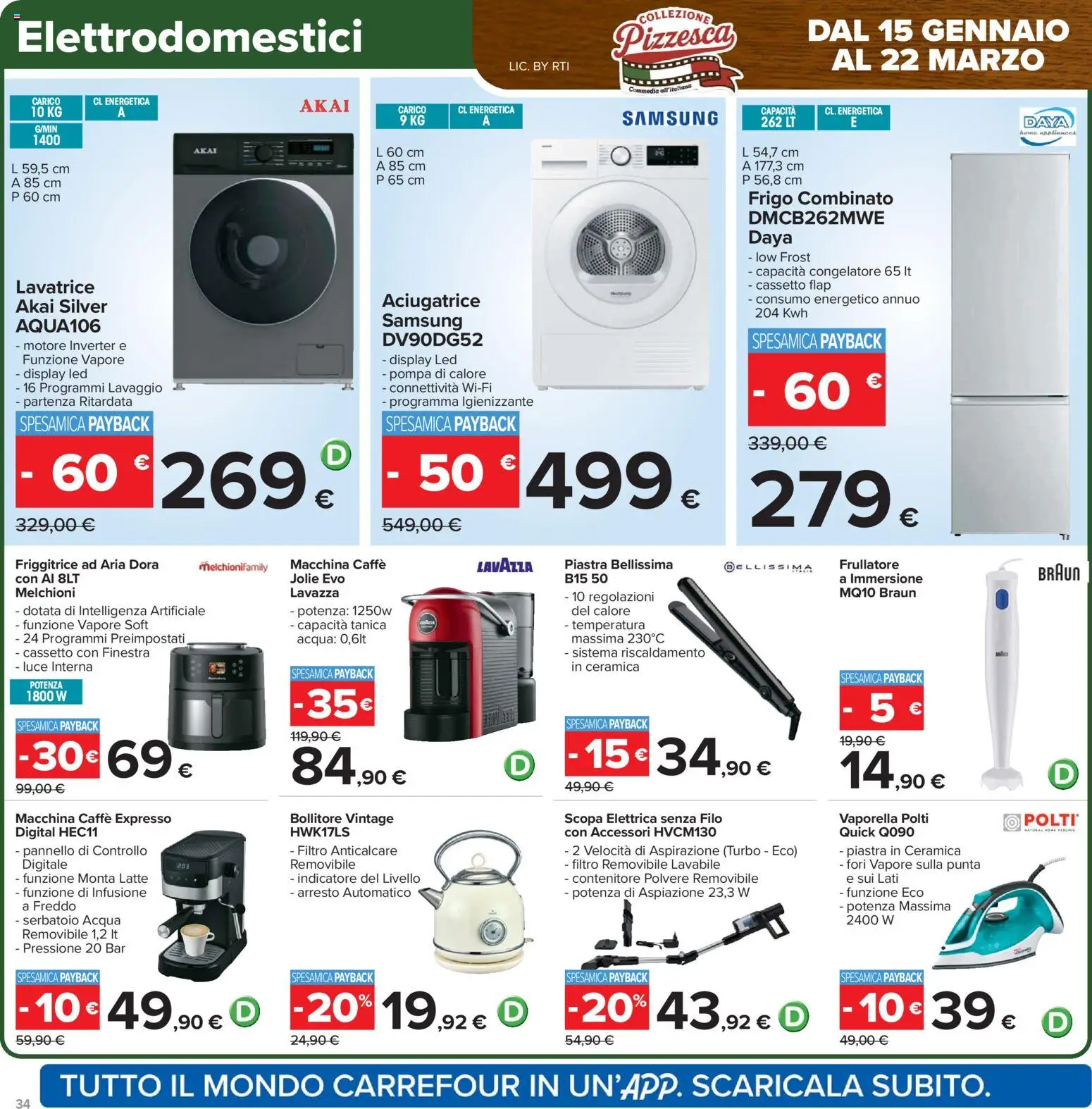 Volantino Carrefour del 02.03.2026 | Pagina: 34 | Prodotti: Latte, Contenitore, Lavazza, Samsung