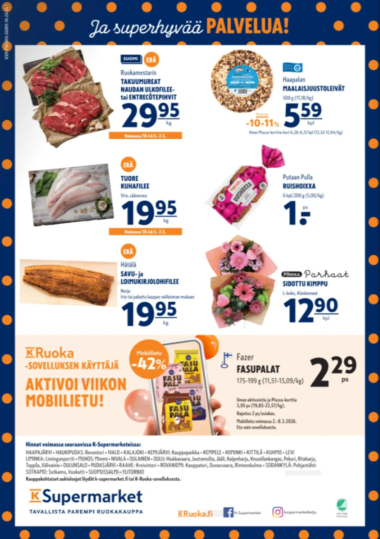 K-Supermarket tarjoukset – voimassa 05.03.2026 alkaen | Sivu: 3 | Tuotteet: Pulla