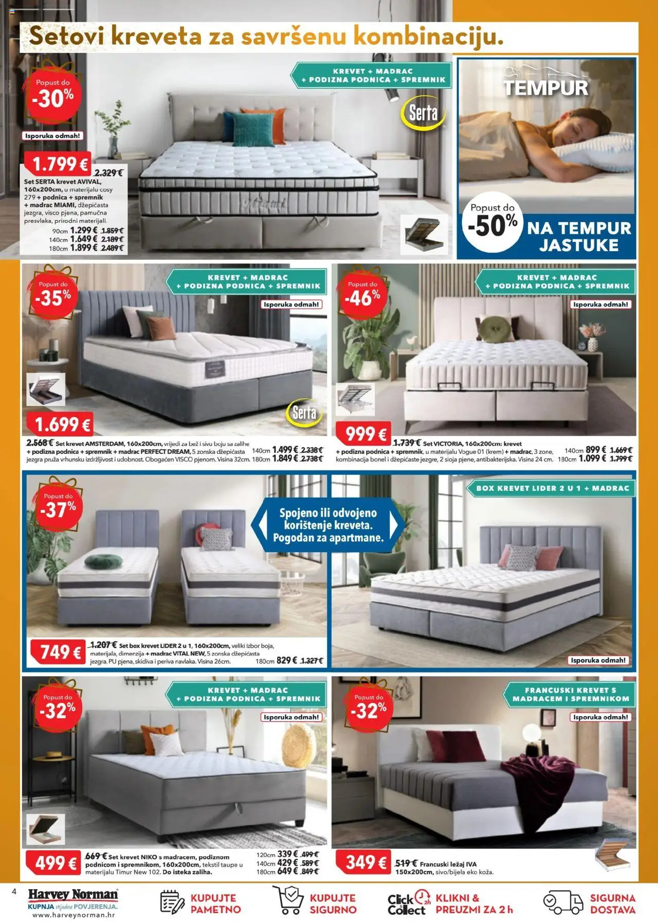 Harvey Norman katalog | vrijedi od 02.10.2025 | Stranica: 4 | Proizvodi: Krevet, Madrac, Francuski krevet