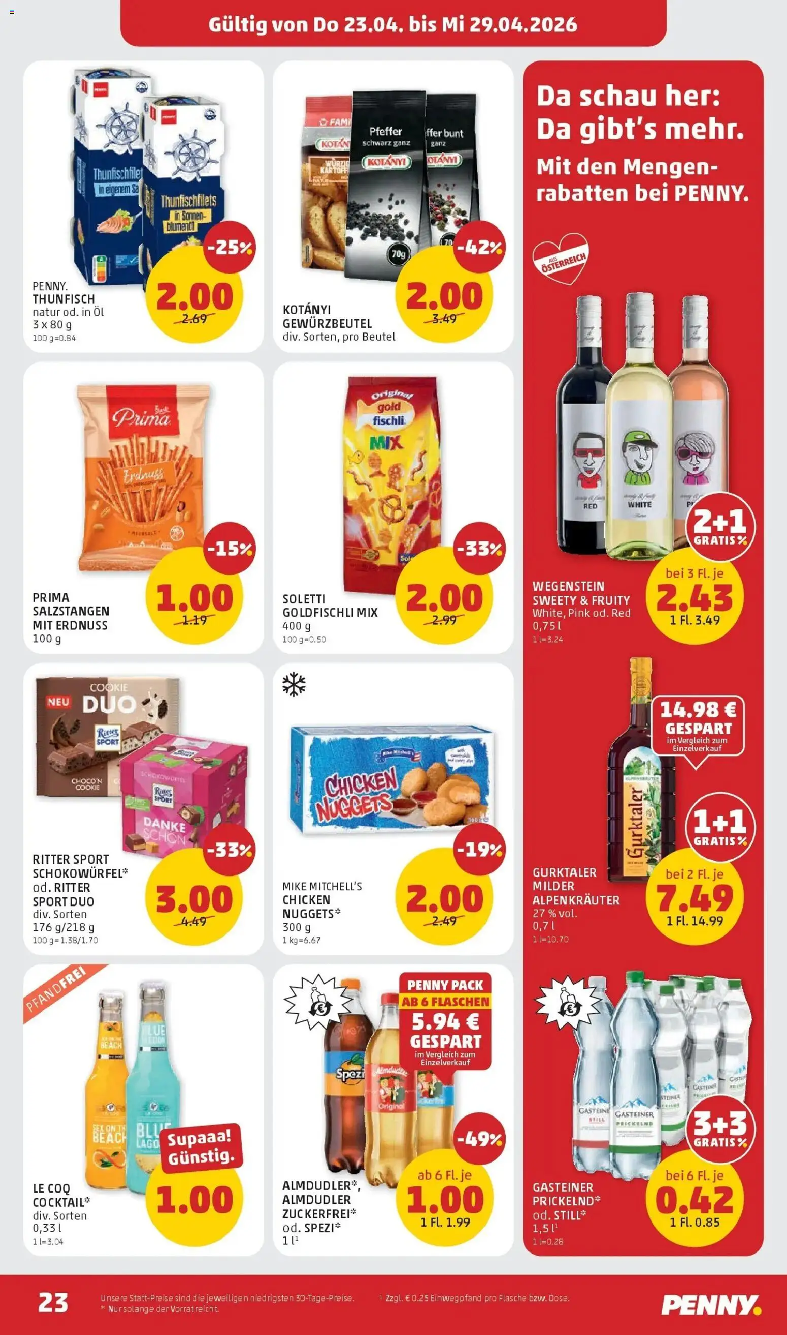 Penny Markt Die ganze Woche sparen gültig ab 23.04.2026 | Seite: 23 | Produkte: Pfeffer, Öl