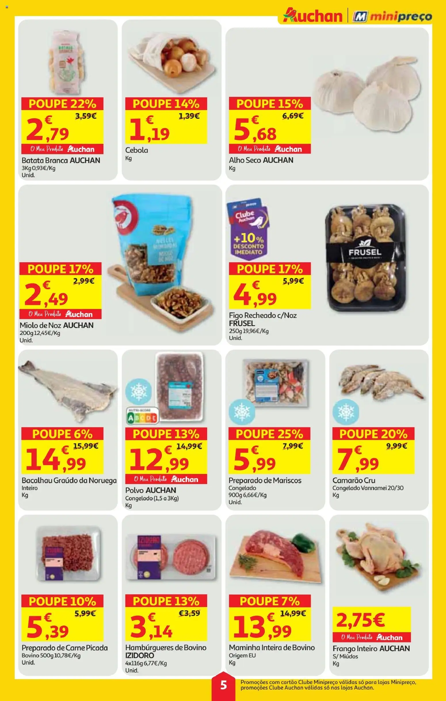 Minipreço folheto │ válido de 11.12.2025 | Página: 5 | Produtos: Batata, Bacalhau, Polvo, Carne picada