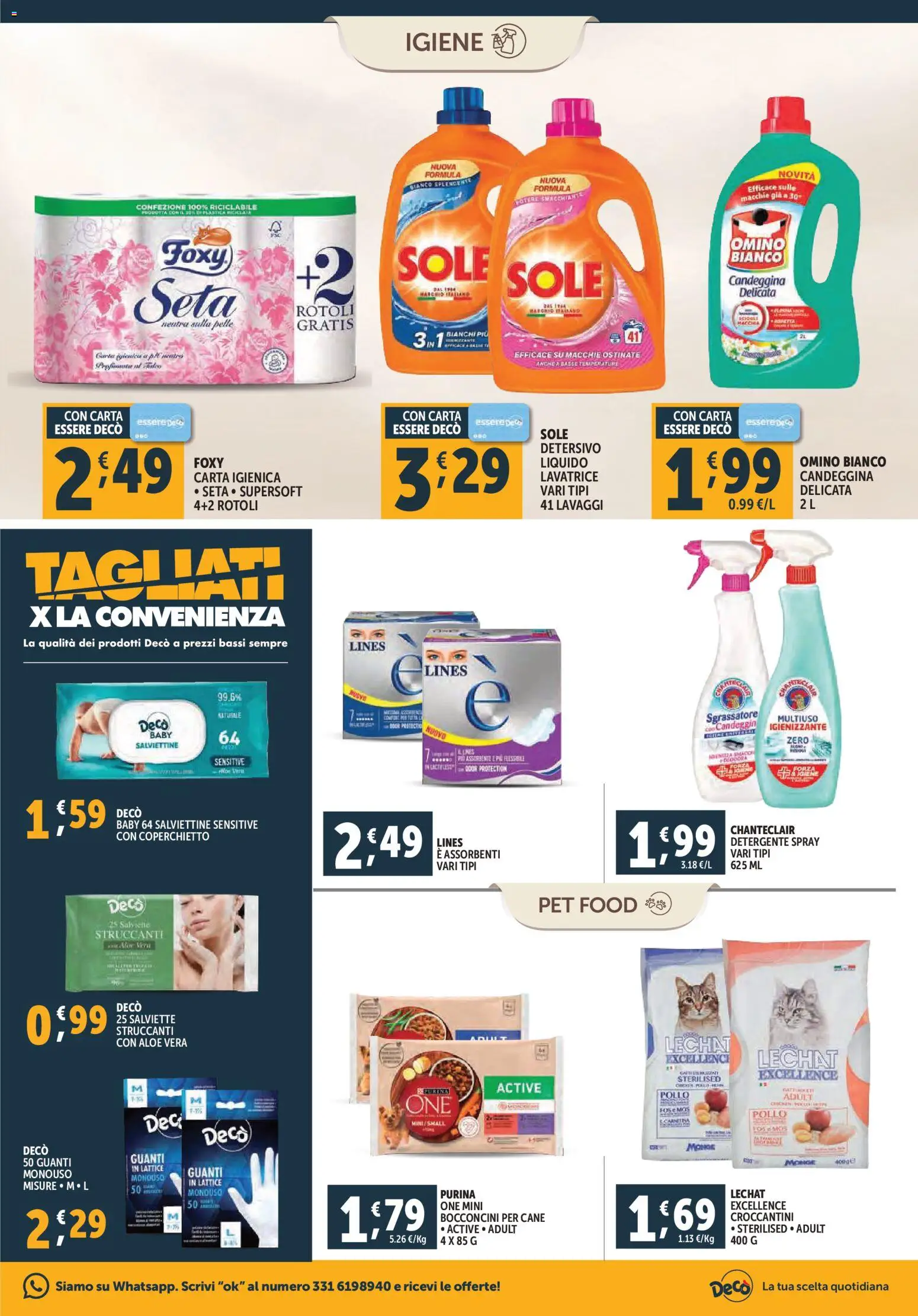 Volantino Decò del 28.10.2025 | Pagina: 15 | Prodotti: Salviette struccanti, Detergente, Sgrassatore, Guanti