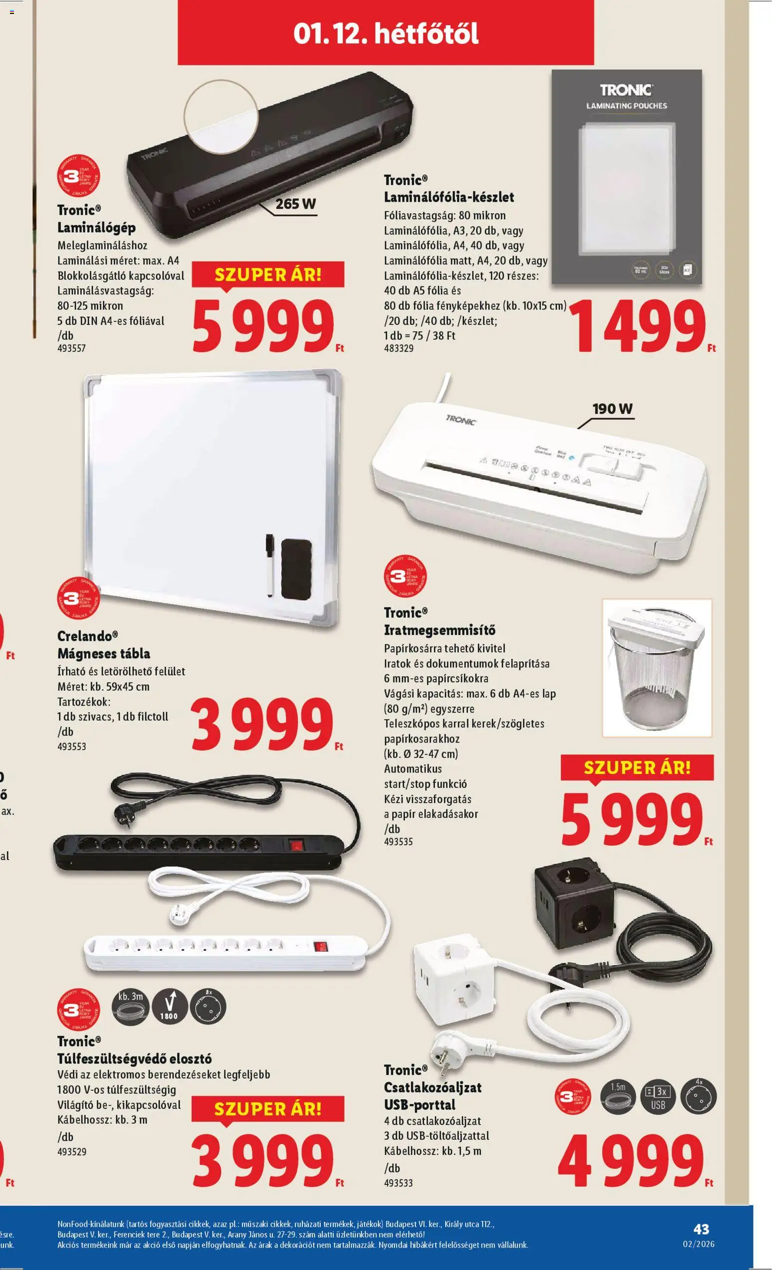 Lidl akciós ujság - amely érvényes a következő dátumtól: 08.01.2026 | Oldal: 43