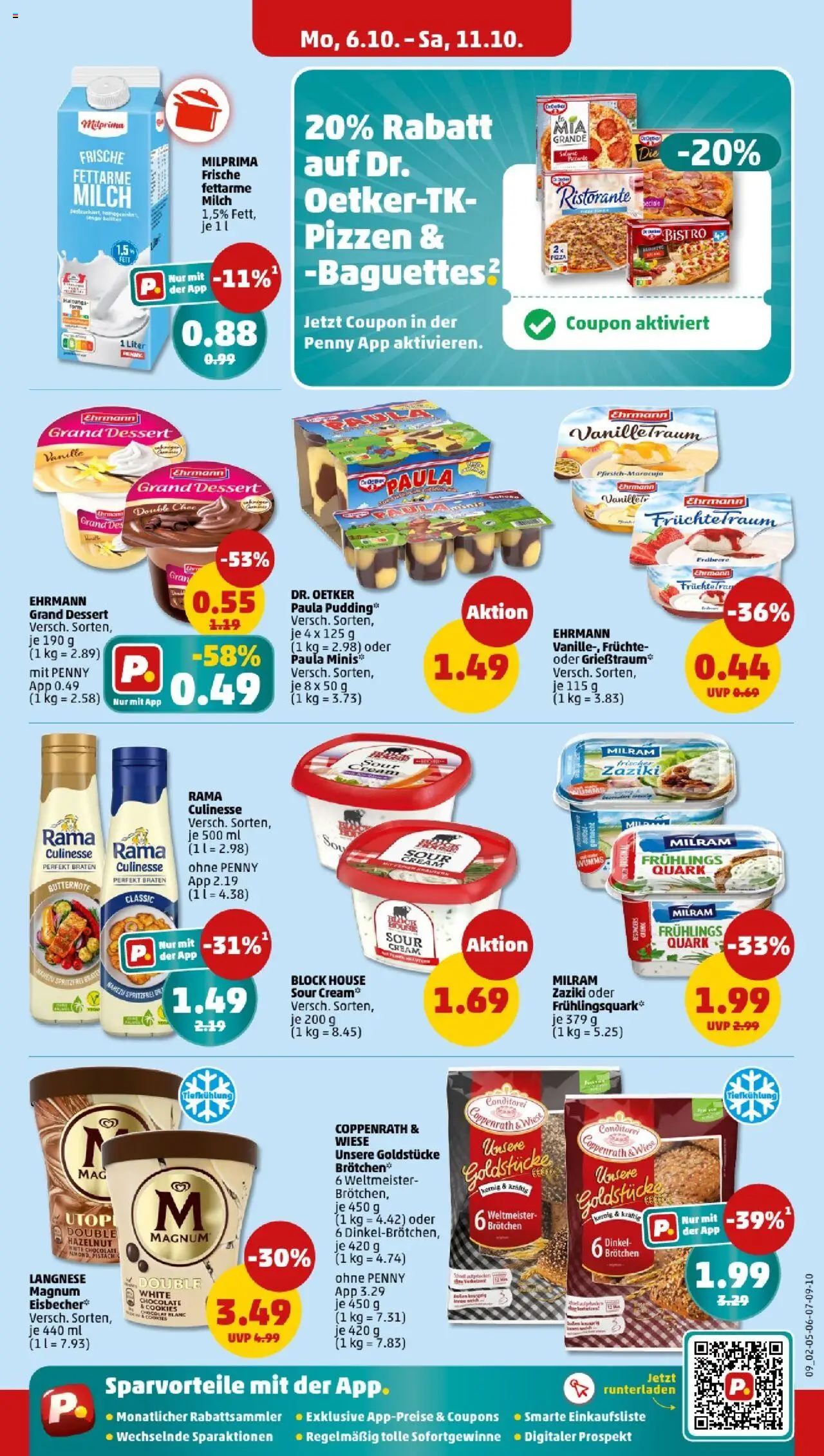 Penny - Nordrhein-Westfalen – gültig ab 06.10.2025 | Seite: 11 | Produkte: Langnese, Rama, Ehrmann grand dessert, Milram