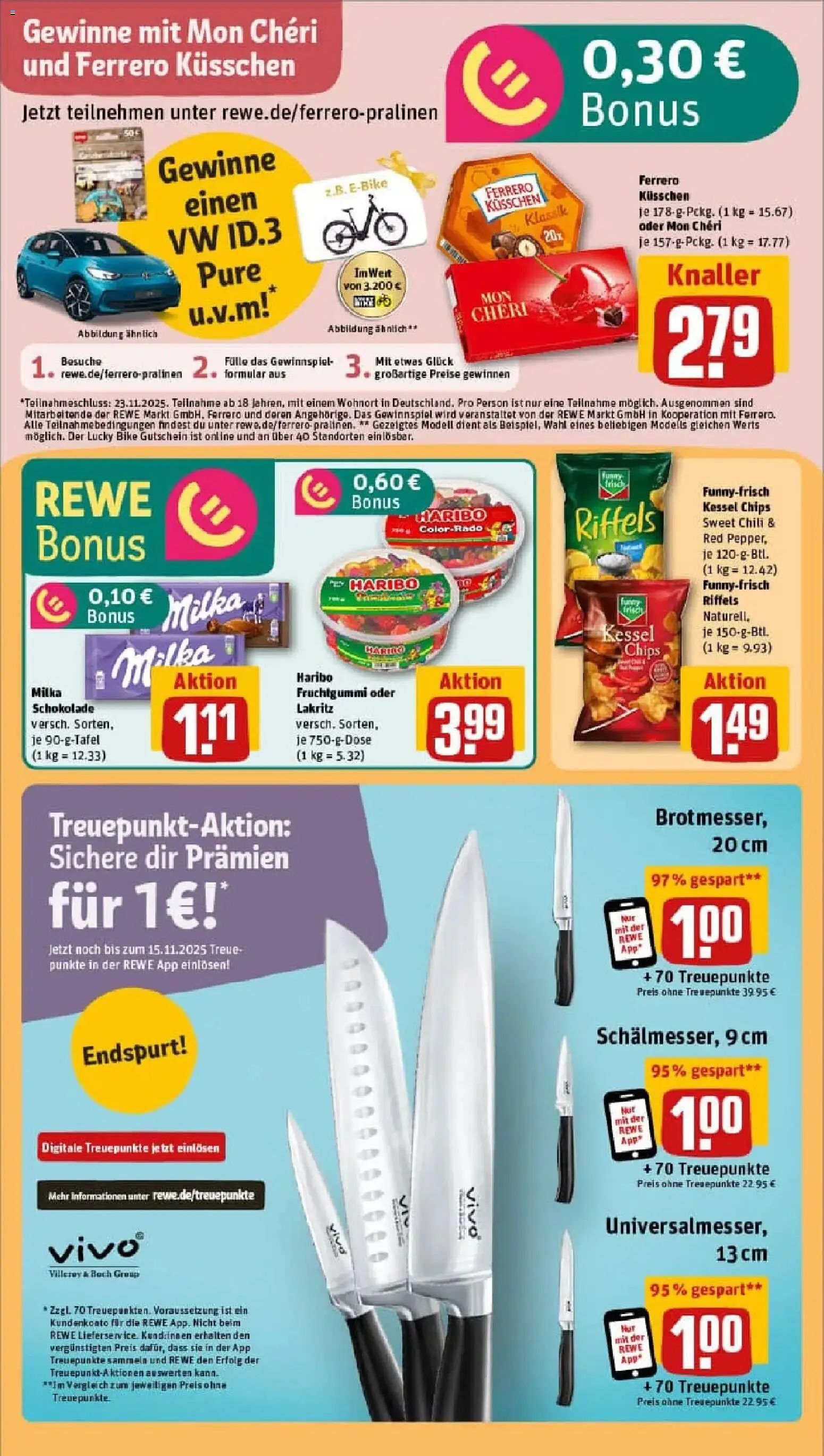Rewe prospekt Düsseldorf / Eller	 – gültig ab 10.11.2025 | Seite: 17 | Produkte: Vivo, Haribo, Milka schokolade, Chips
