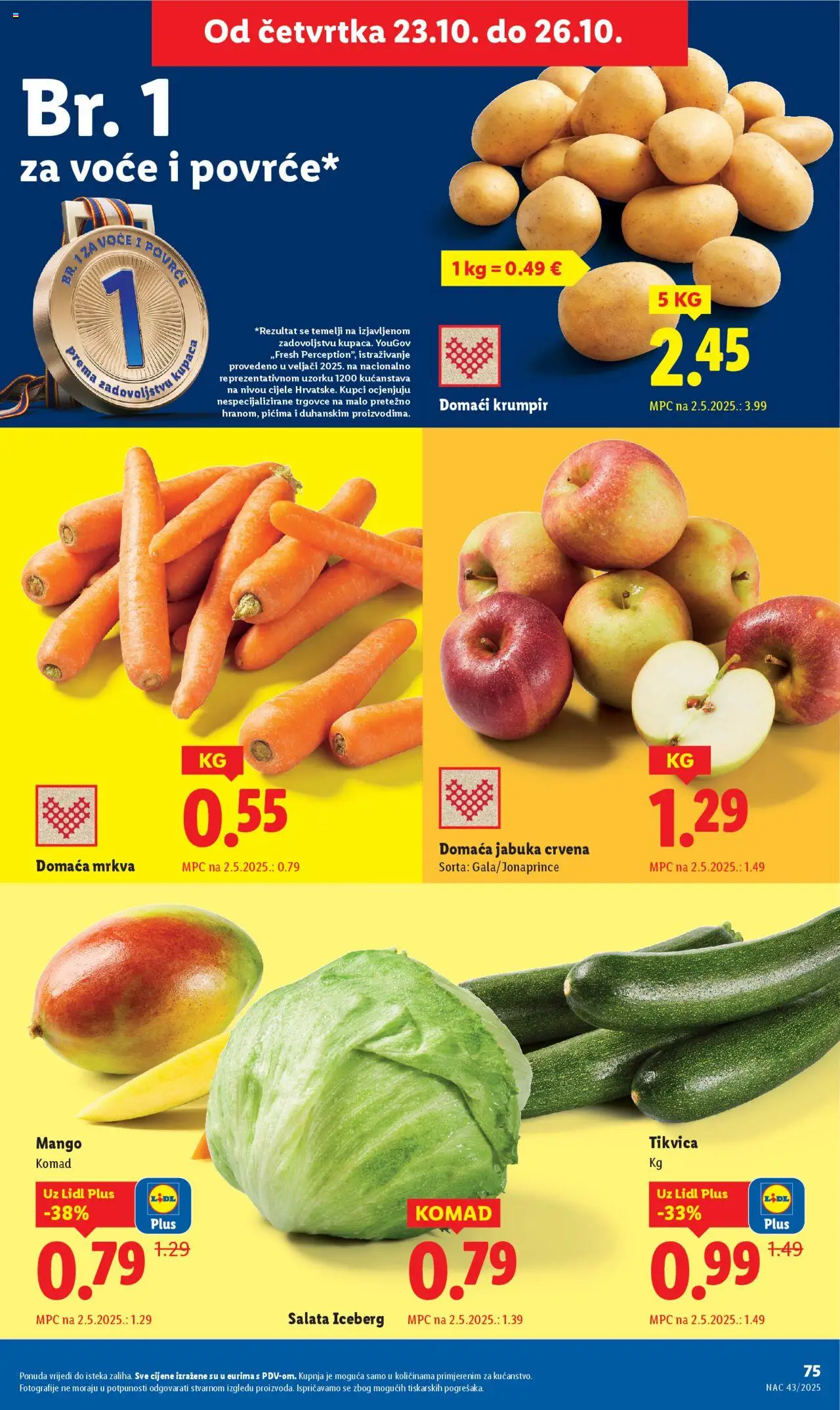 Lidl katalog | vrijedi od 20.10.2025 | Stranica: 75 | Proizvodi: Salata, Voće, Mango, Jabuka