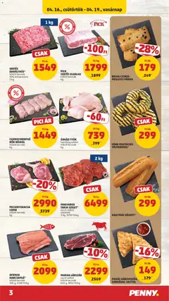 PICK SERTÉS OLDALAS, hűtött termék, kg - amely érvényes a következő dátumtól: 16.04.2026 | Oldal: 3
