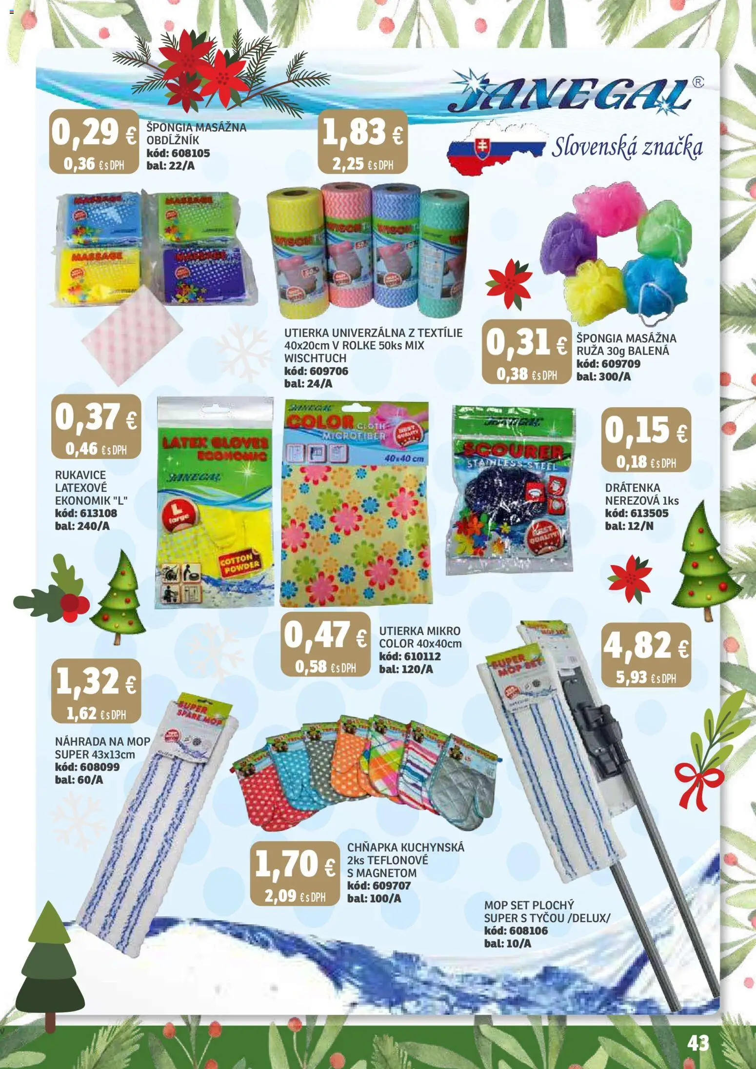 Nové Labaš akcie – leták je platný od 28.11.2025 | Strana: 43 | Produkty: Mop, Rukavice