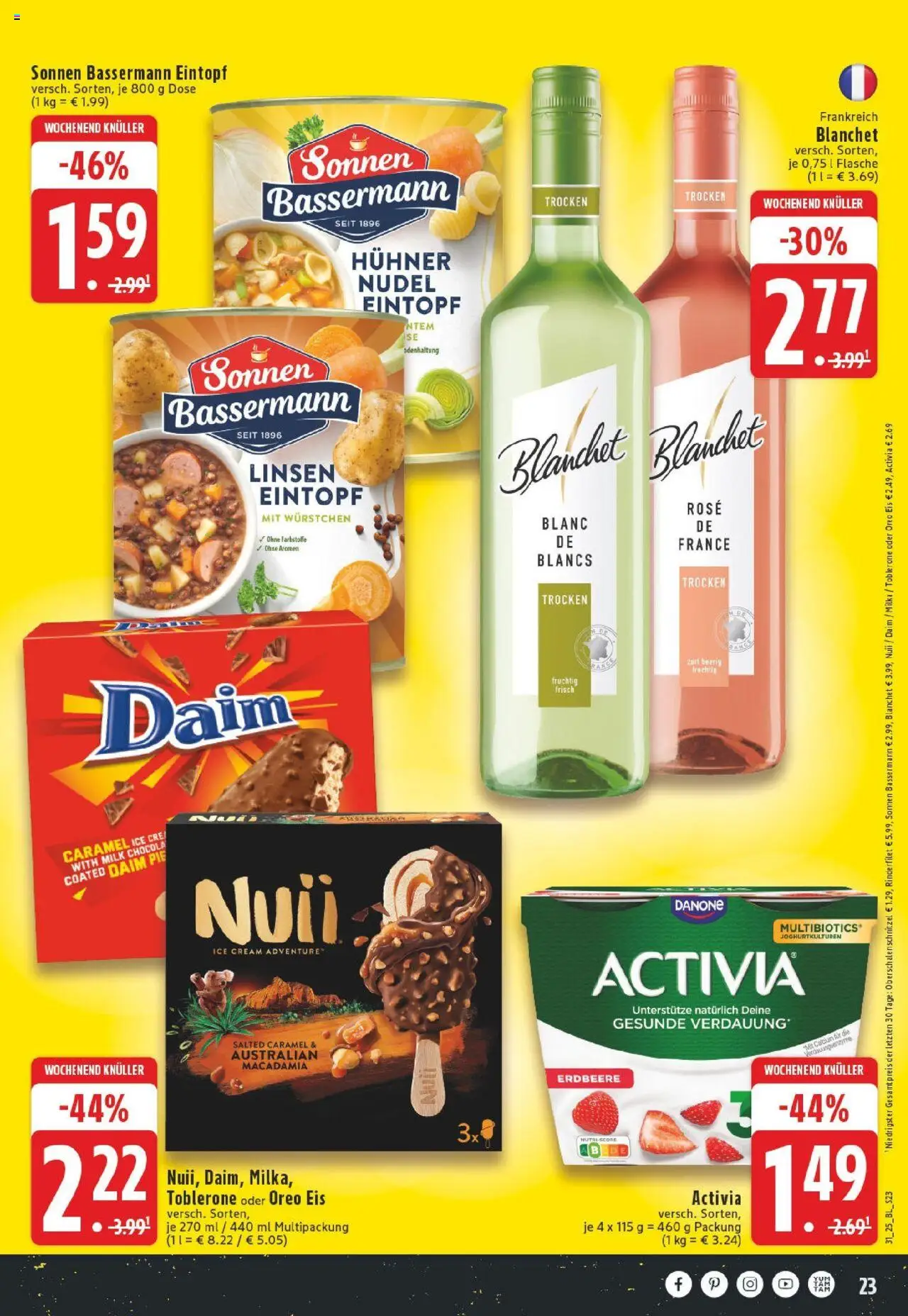 Edeka prospekt Bergheim	 - gültig ab dem 27.07.2025 | Seite: 23 | Produkte: Activia, Rinderfilet, Milka, Eis