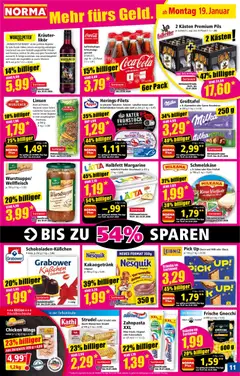 Norma Prospekt 	 ab 19.01.2026 gültig | Seite: 11 | Produkte: Milch, Likör, Pils, Zahnpasta
