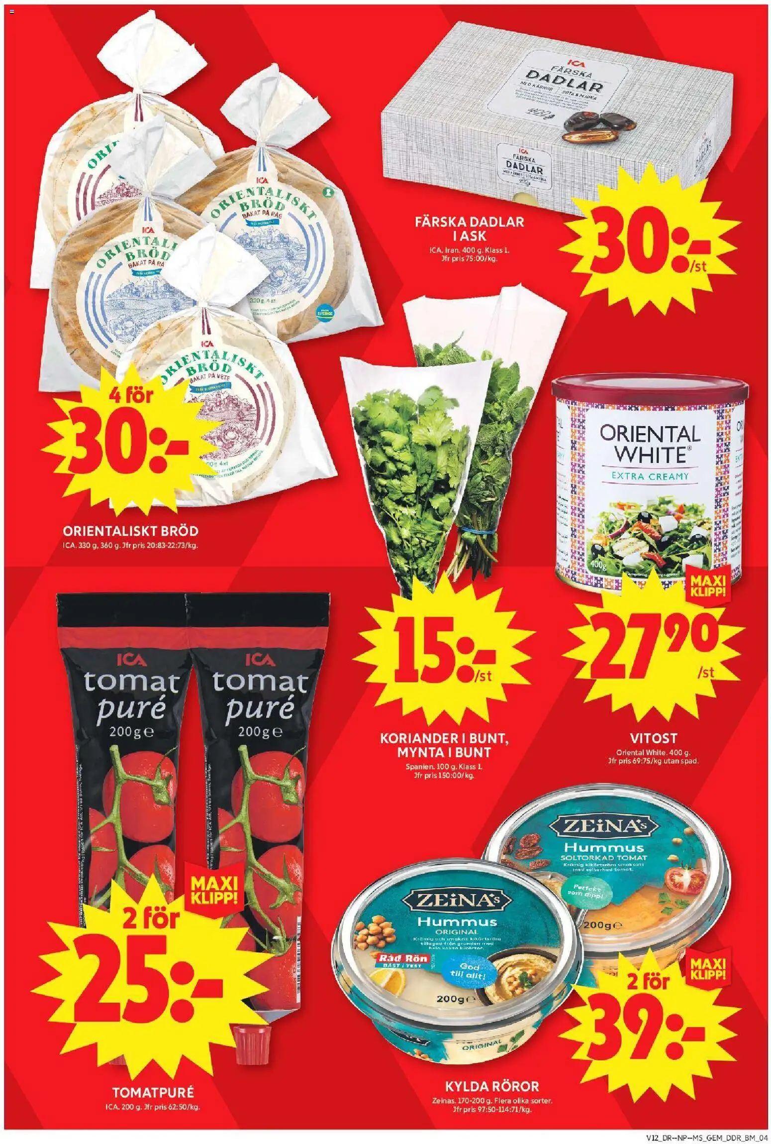 ICA Maxi reklamblad aktuell från 16.03.2026 | Sida: 11 | Produkter: Tomatpure, Bröd, Mynta, Koriander