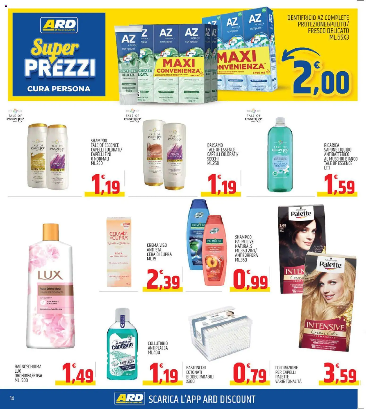 Volantino ARD Discount del 23.10.2025 | Pagina: 14 | Prodotti: Balsamo, Crema, Crema viso, Pasta