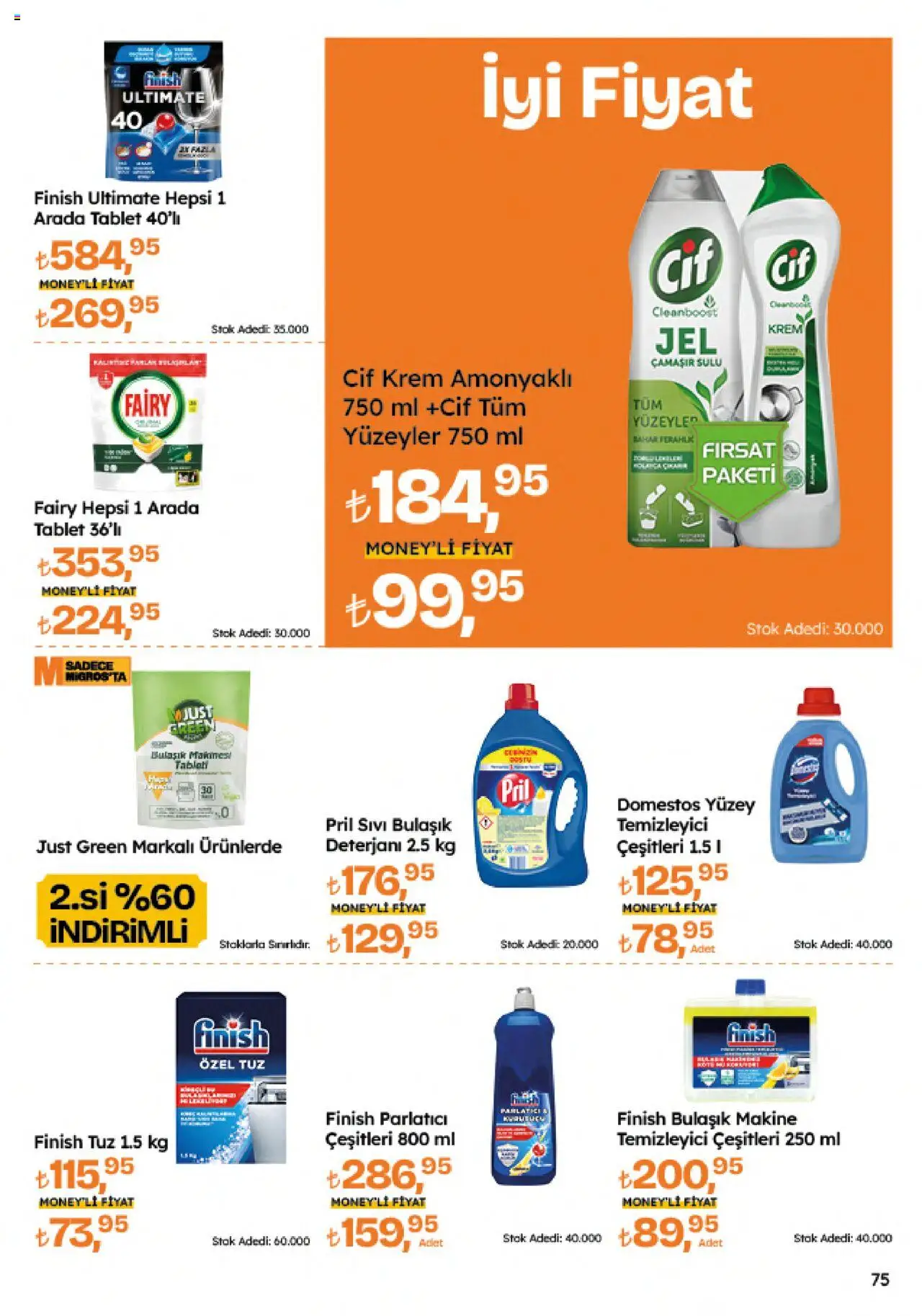 Migros Katalog - Migroskop - 11.09.2025 tarihinden itibaren geçerlidir | Sayfa: 75 | Ürünler: Krem, Parlatıcı, Tuz, Bulaşık makinesi