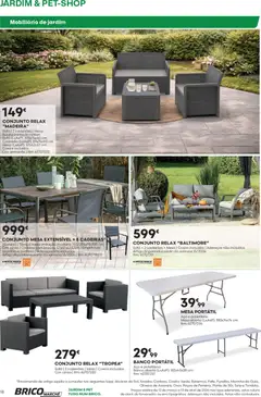 Pré-visualização BricoMarché F04 JardimPetShop válido de 12.03.2026 | Página: 18 | Produtos: Banco, Sofá, Mesa, Cadeira