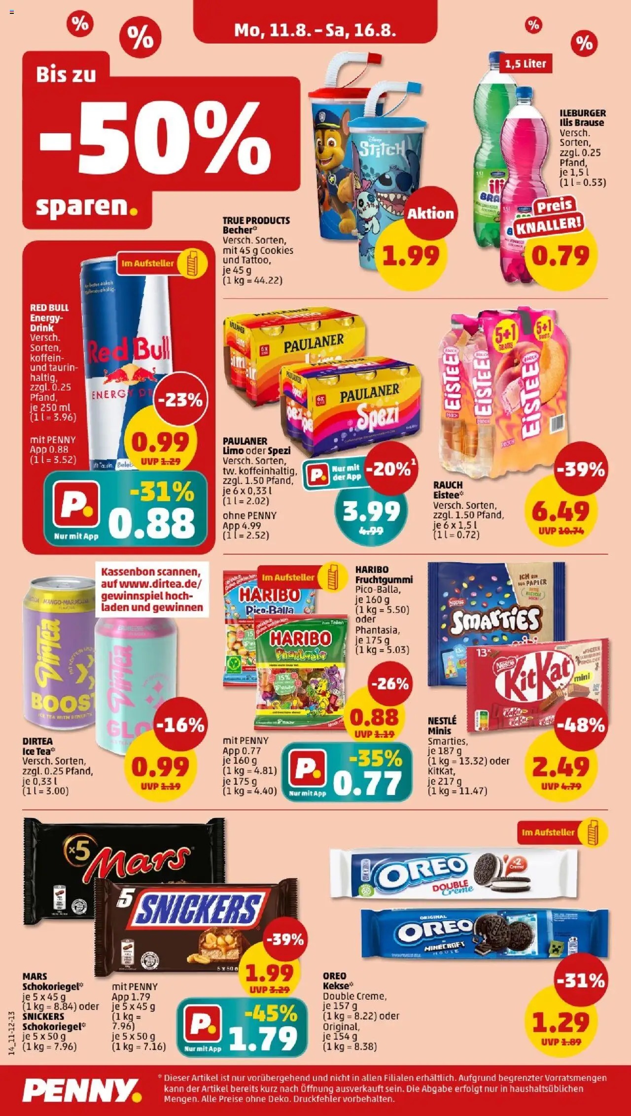 Penny - Sachsen-Anhalt - gültig ab dem 11.08.2025 | Seite: 14 | Produkte: Haribo, Energy, Smarties, Mars