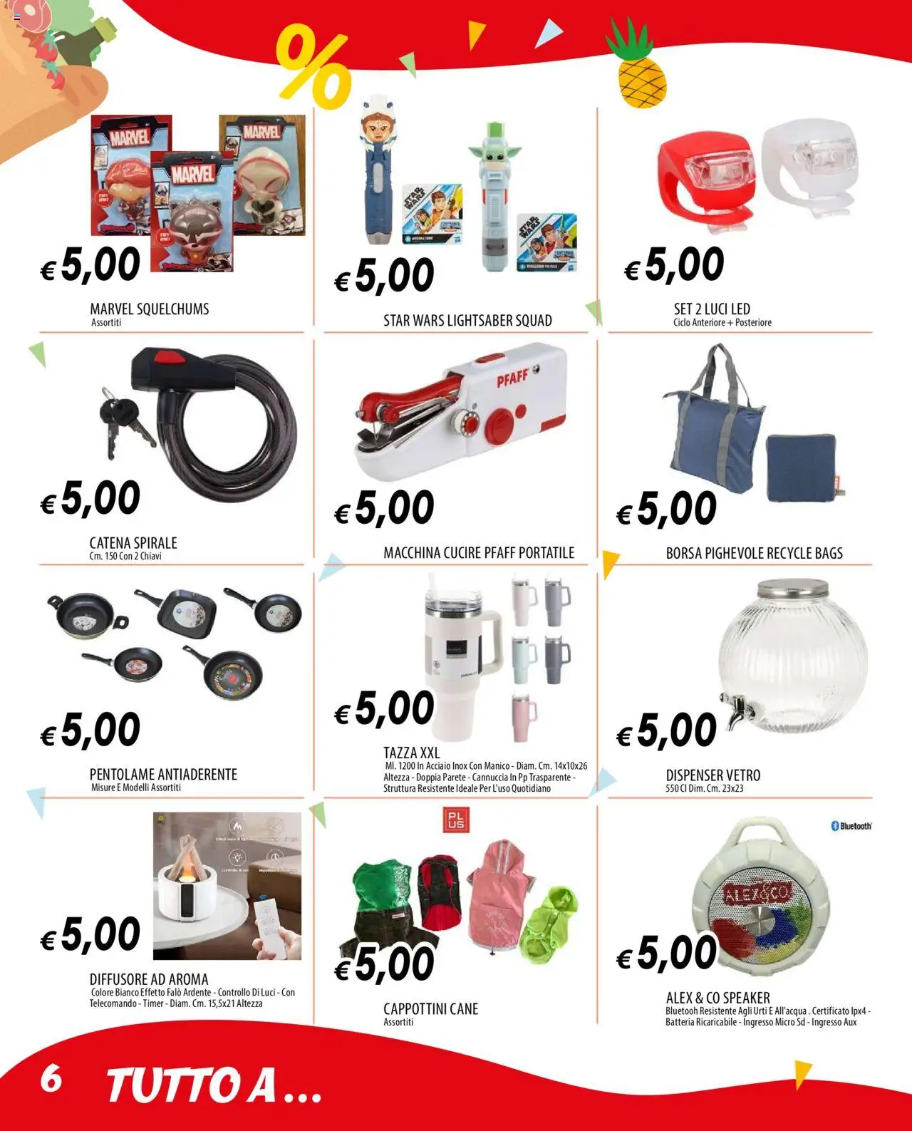 Volantino Galassia del 31.07.2025 | Pagina: 6 | Prodotti: Telecomando, Borsa, Speaker, Batteria