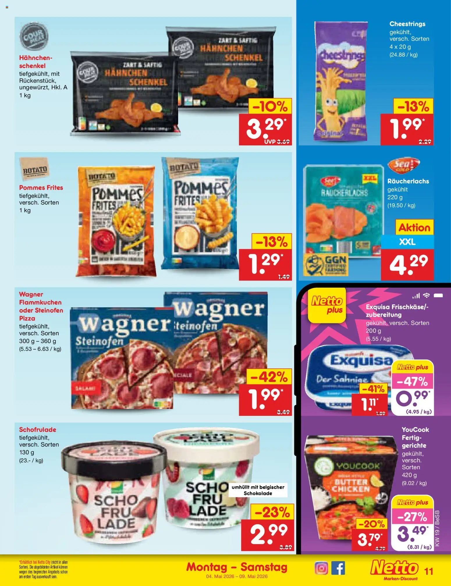 Netto Marken-Discount Prospekt 	 – gültig ab 04.05.2026 | Seite: 13 | Produkte: Hahnchen, Youcook, Pommes frites, Räucherlachs