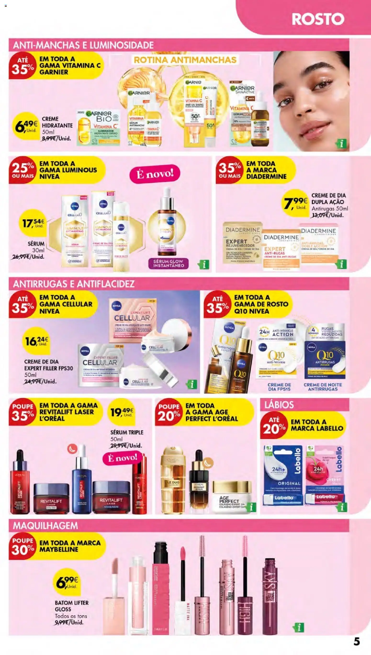 Pingo Doce - Cuidados Pessoais e para o Lar Açores │ válido de 26.02.2026 | Página: 5 | Produtos: Gloss, Maquilhagem, Sérum, Creme