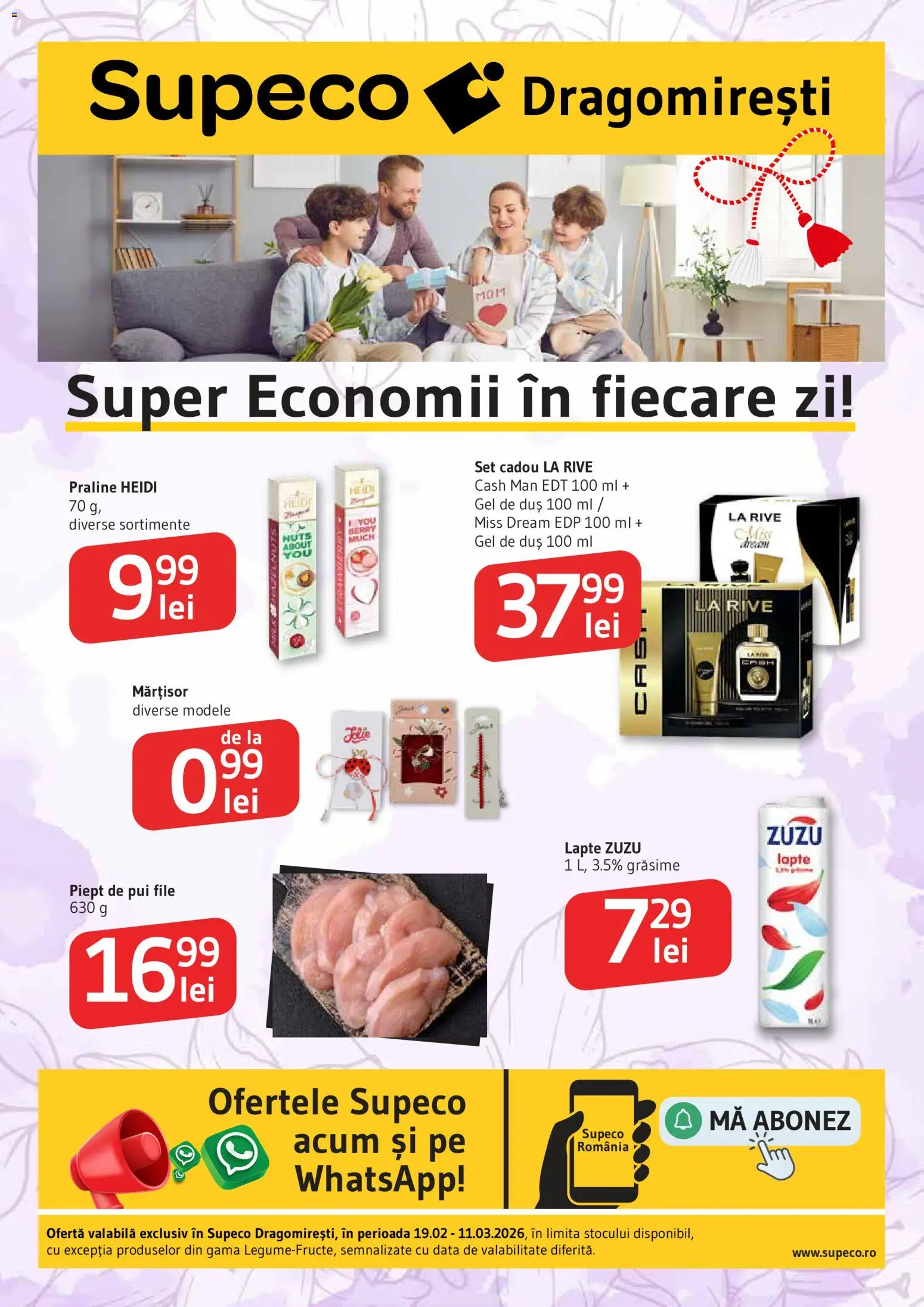 Noul catalog Supeco – valabil de la 19.02.2026 | Pagină: 1 | Produse: Hacıyatmaz Kedi Oyuncağı, Duș, Praline, Gel de duș
