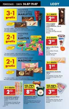 Biedronka gazetka od 14.07.2025 | Strona: 38 | Produkty: Lody Marletto, Lody Magnum, Lody Kaktus, Lody