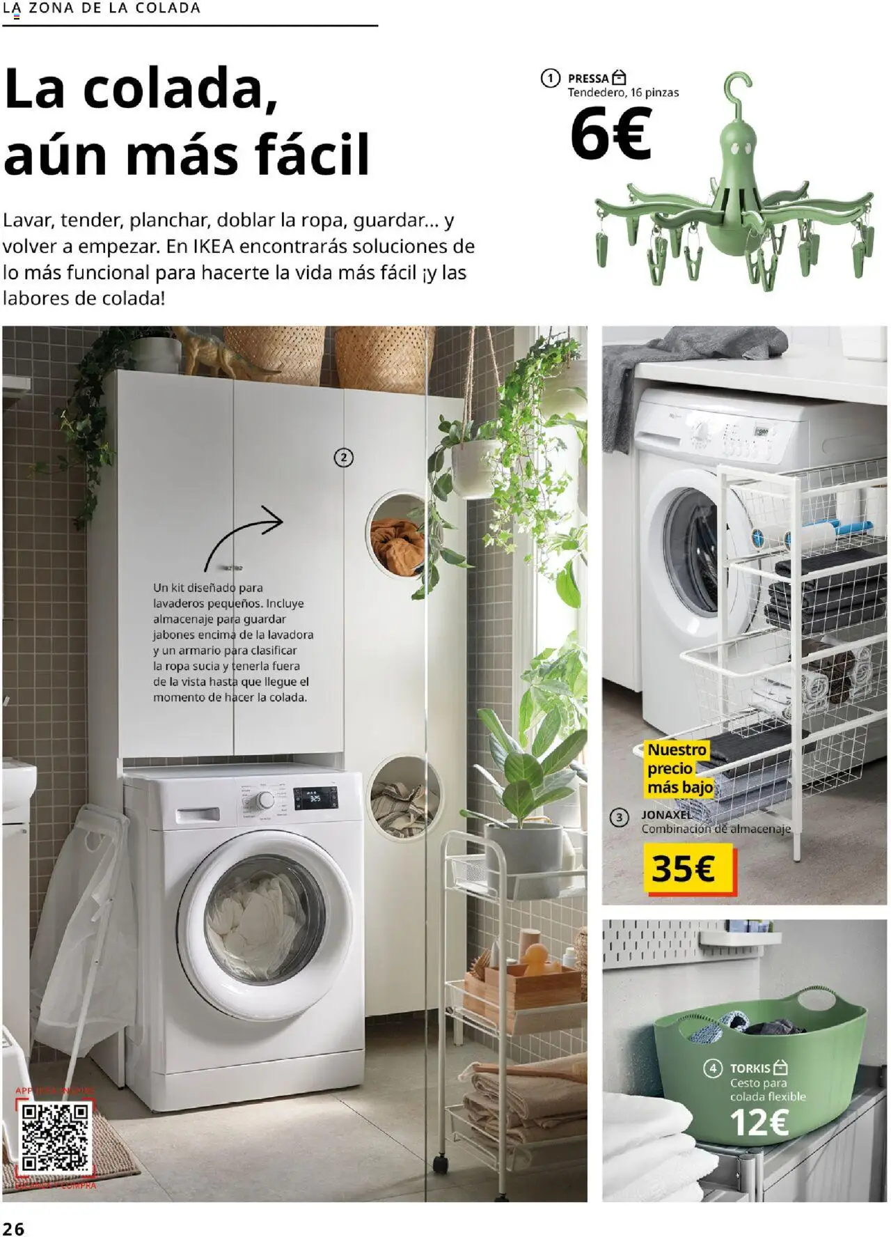 Catálogo IKEA Baños │ válido desde el 01.09.2025 | Página: 26 | Productos: Cesto para colada, Lavadora, Almacenaje, Armario