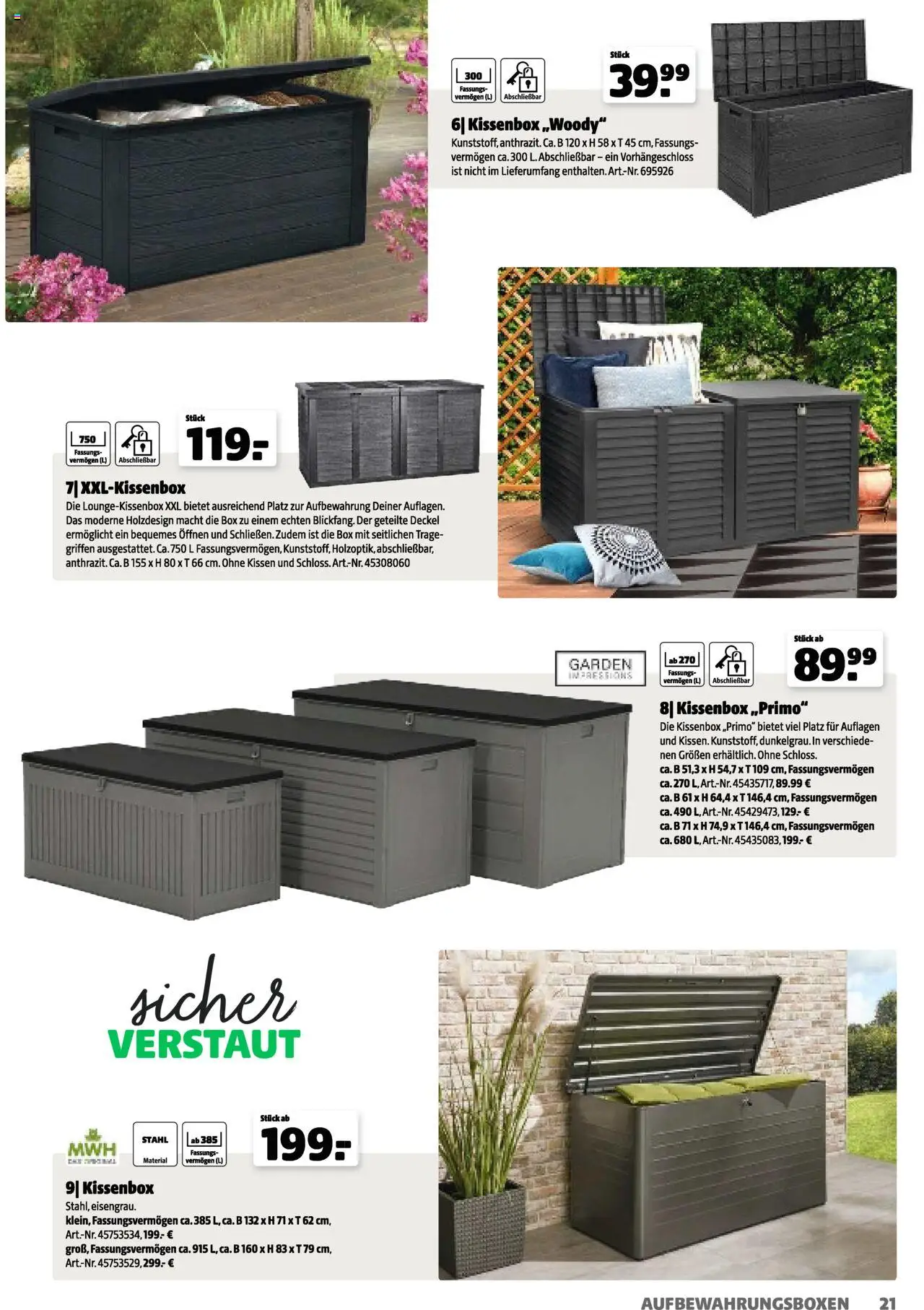 Hagebau Gartenkatalog 2025 gültig ab 05.03.2025 | Seite: 21 | Produkte: Kissen, Stuhl, Gartenmöbel