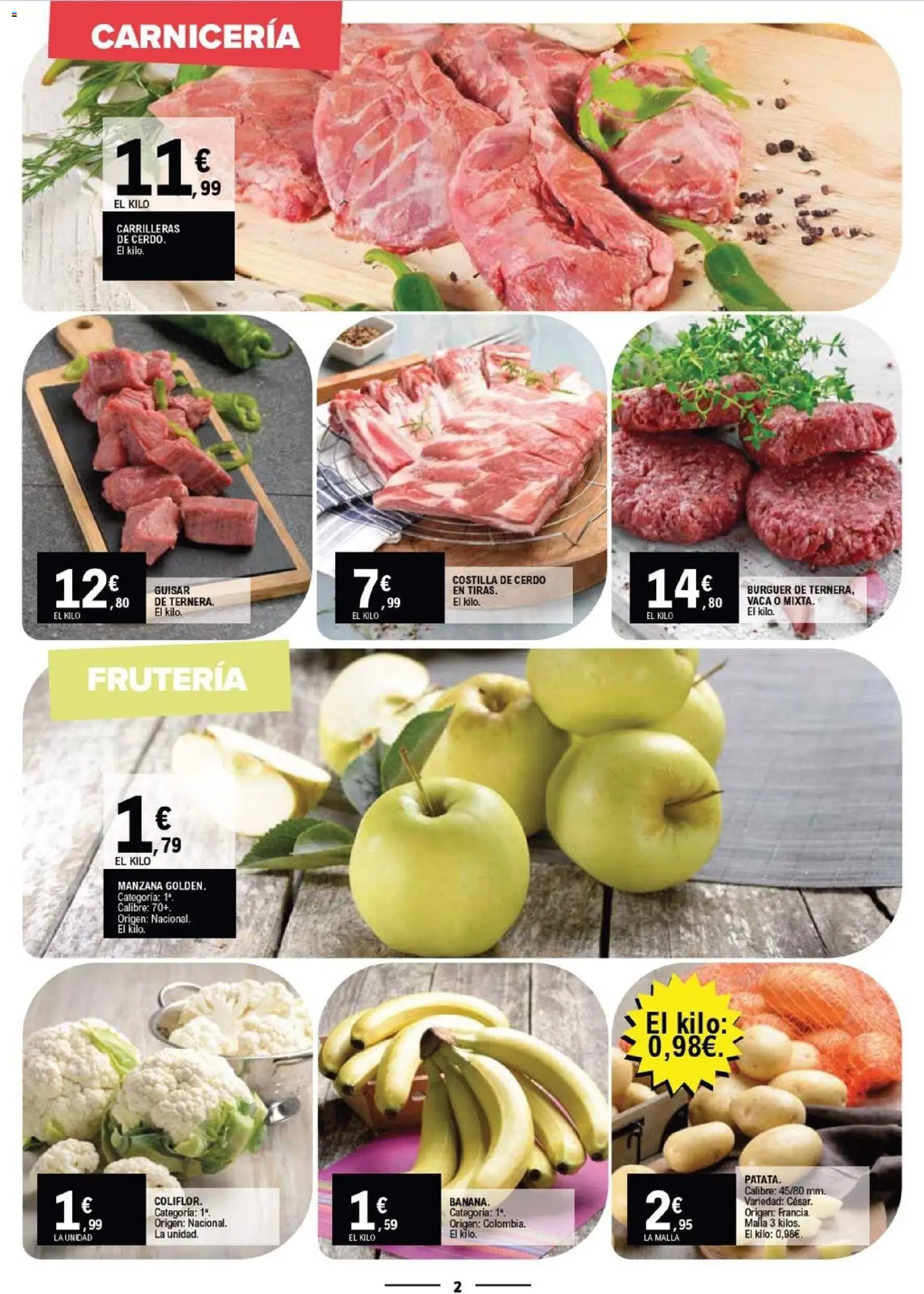 E.Leclerc folleto │ válido desde el 28.01.2026 | Página: 2 | Productos: Cerdo, Manzana, Costilla de cerdo